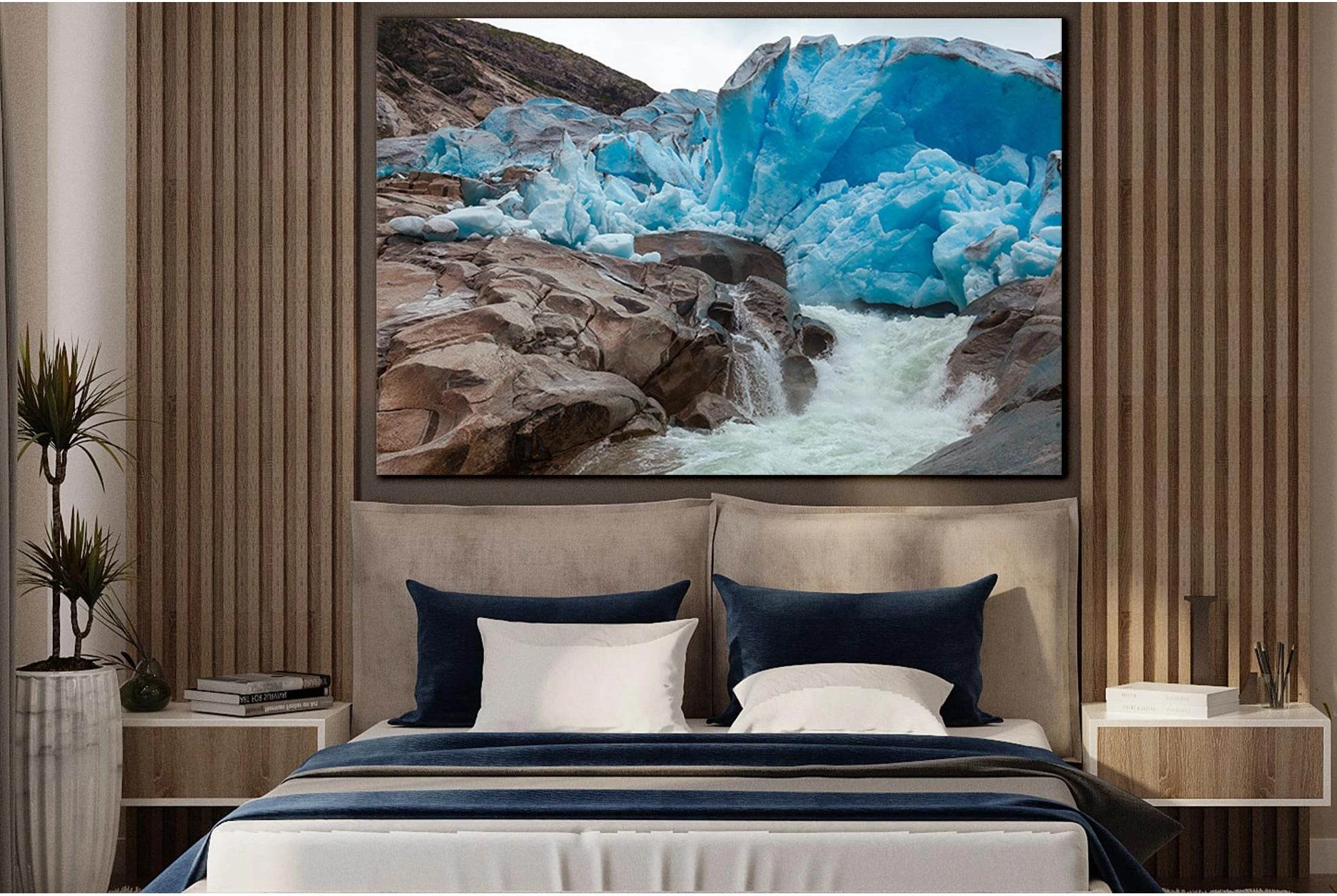 Melting Nigardsbreen Glacier №SL1328 Ready to Hang Canvas Print - Zellart Canvas Prints 0new, ALL_Products, Glacials