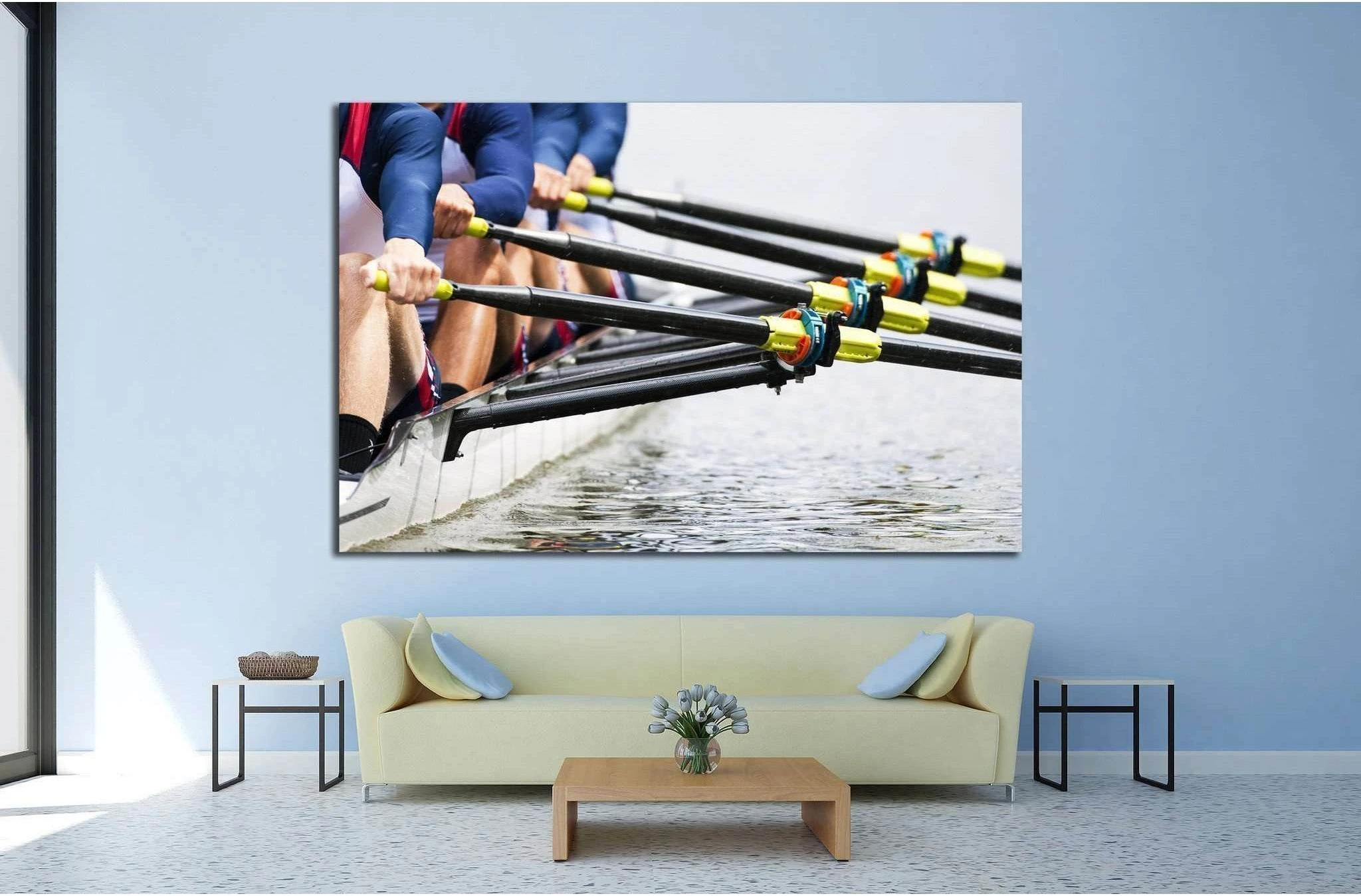 men's quadruple skulls rowing team №1371 Ready to Hang Canvas Print - Zellart Canvas Prints ALL_Products, s-1371