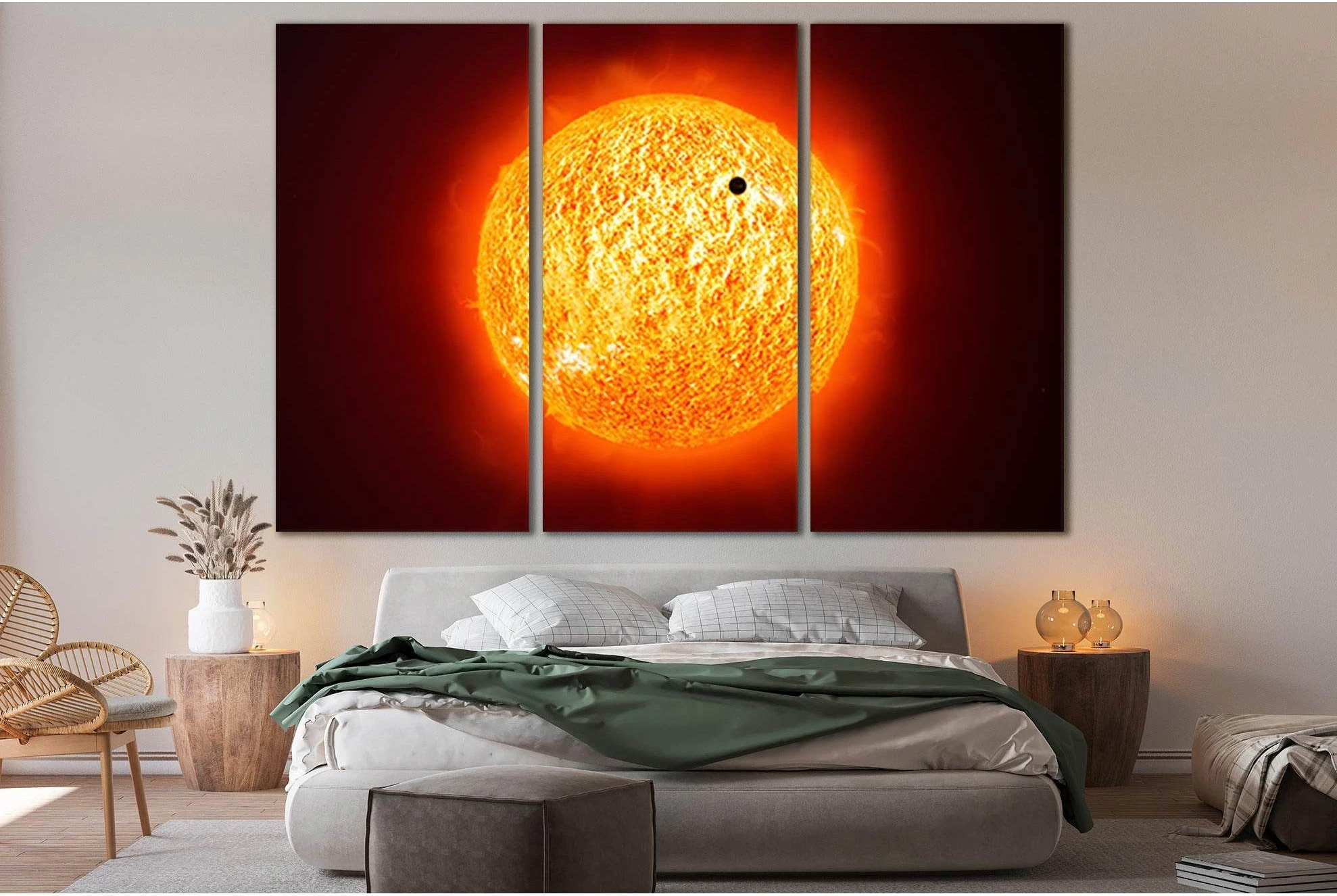 Mercury On The Sun Background №SL435 Ready to Hang Canvas Print - Zellart Canvas Prints 0new, ALL_Products, Astronomy & Space Canvas Wall Art