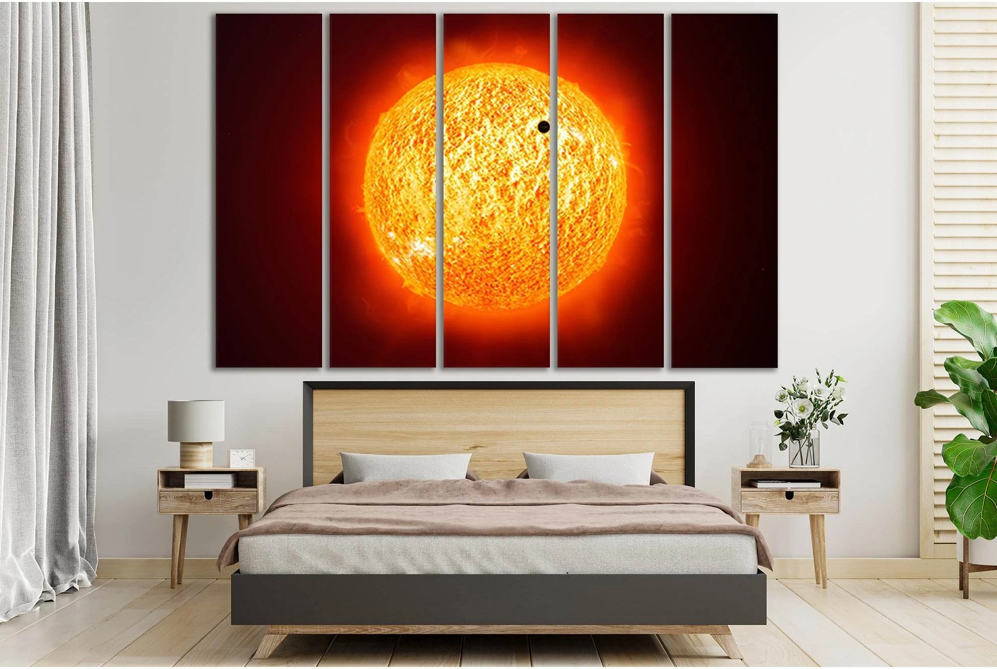 Mercury On The Sun Background №SL435 Ready to Hang Canvas Print - Zellart Canvas Prints 0new, ALL_Products, Astronomy & Space Canvas Wall Art