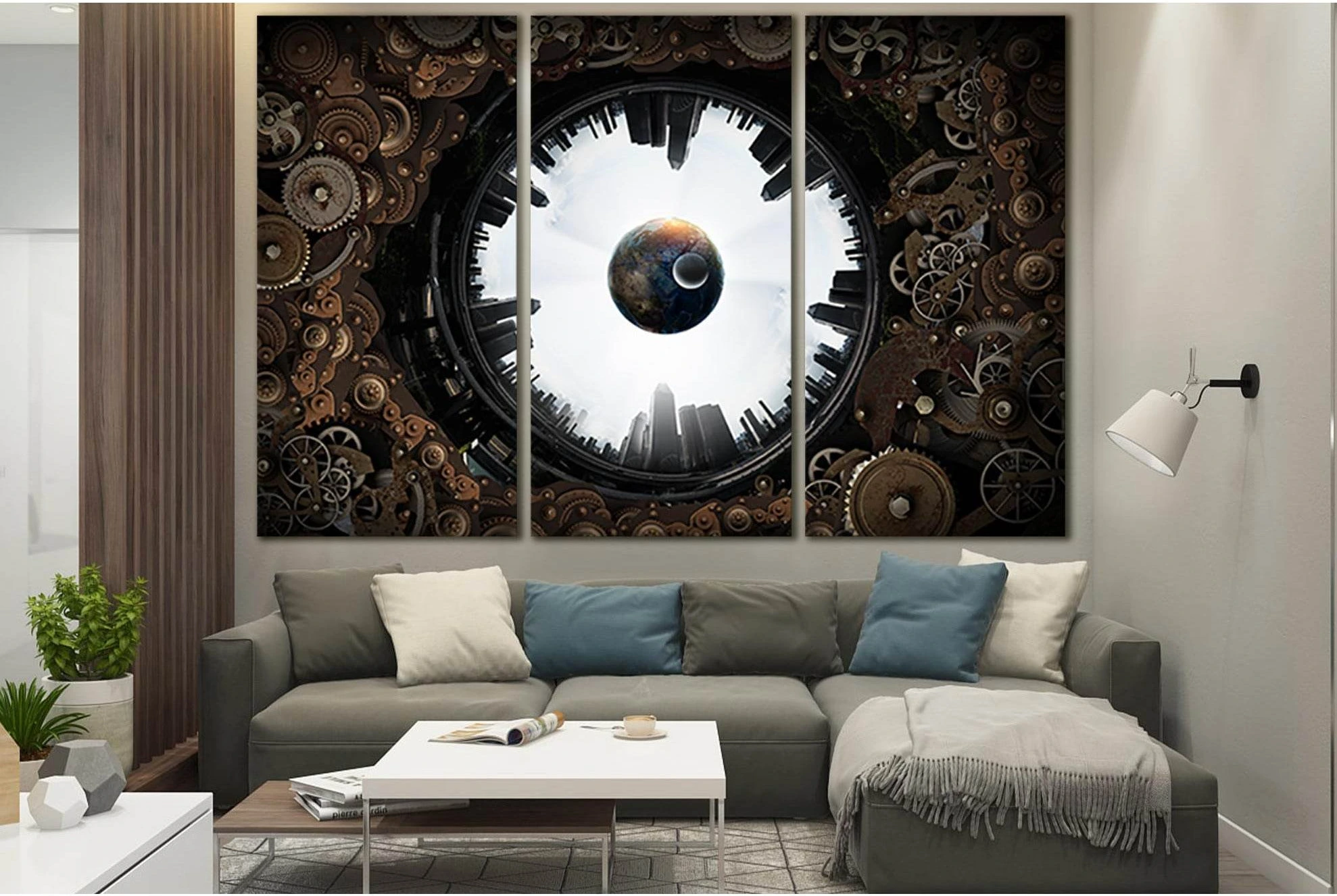 Metal Gear Mechanism №SL1451 Ready to Hang Canvas Print - Zellart Canvas Prints 0new, ALL_Products, Engine