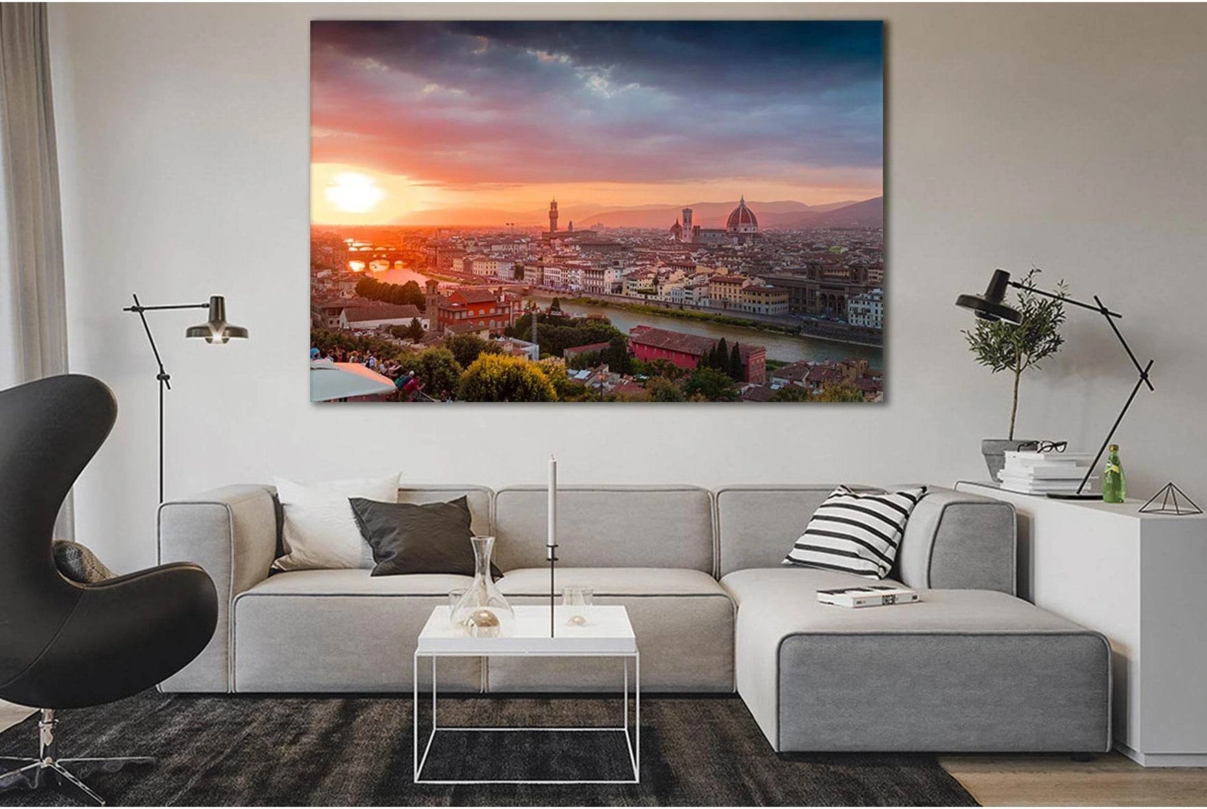 Metropolitan City Of Florence Italy №SL337 Ready to Hang Canvas Print - Zellart Canvas Prints 0new, ALL_Products, Cityscapes & Skylines