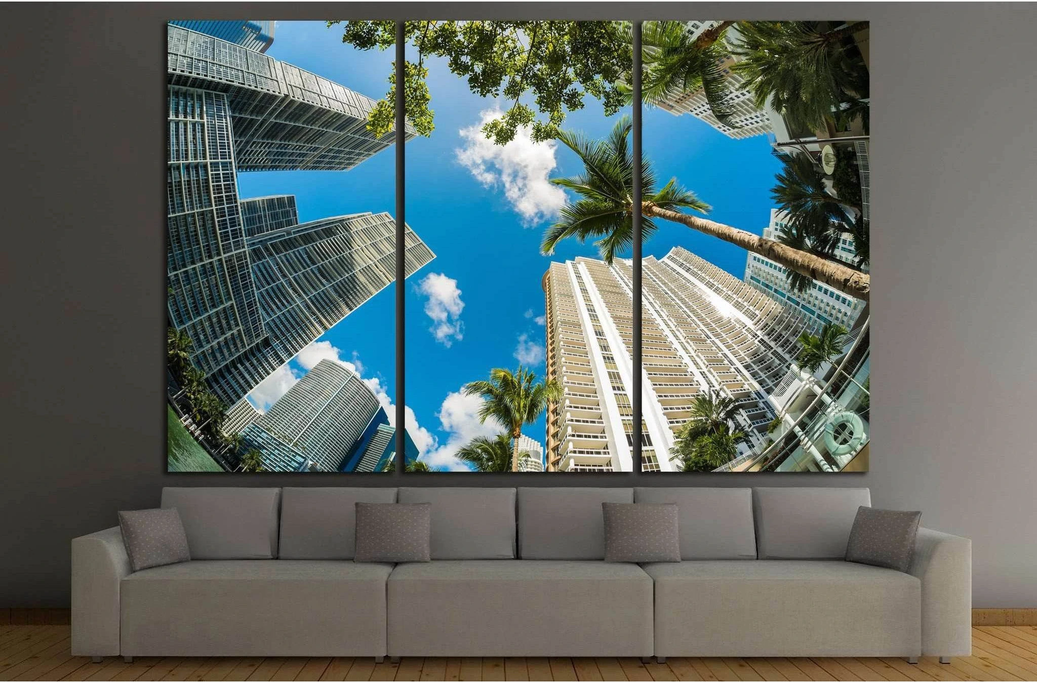 Miami along Biscayne Bay №1089 Ready to Hang Canvas Print - Zellart Canvas Prints ALL_Products, s-1089