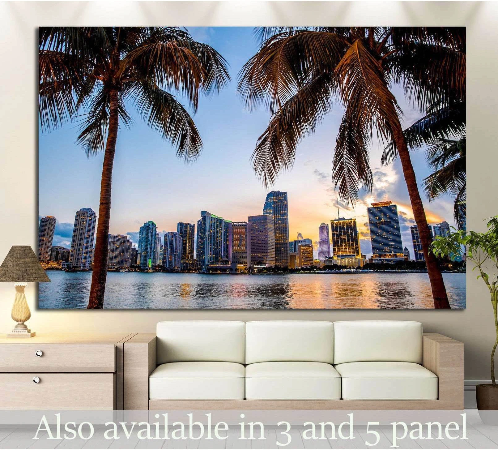 Miami, Florida skyline №1228 Ready to Hang Canvas Print - Zellart Canvas Prints ALL_Products, s-1228