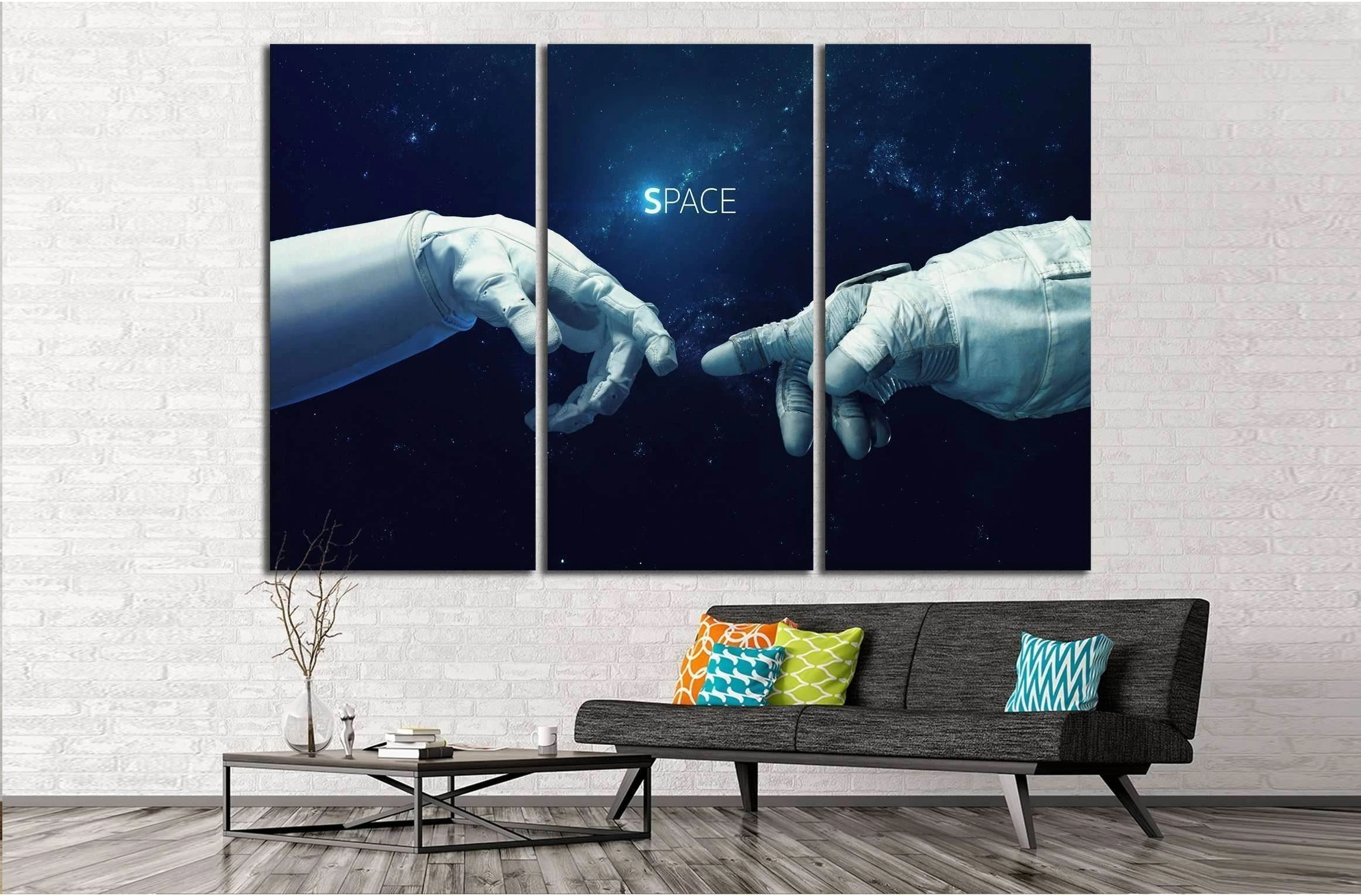 Michelangelo God's touch. Elements of this image furnished by NASA №2418 Ready to Hang Canvas Print - Zellart Canvas Prints ALL_Products, s-2418