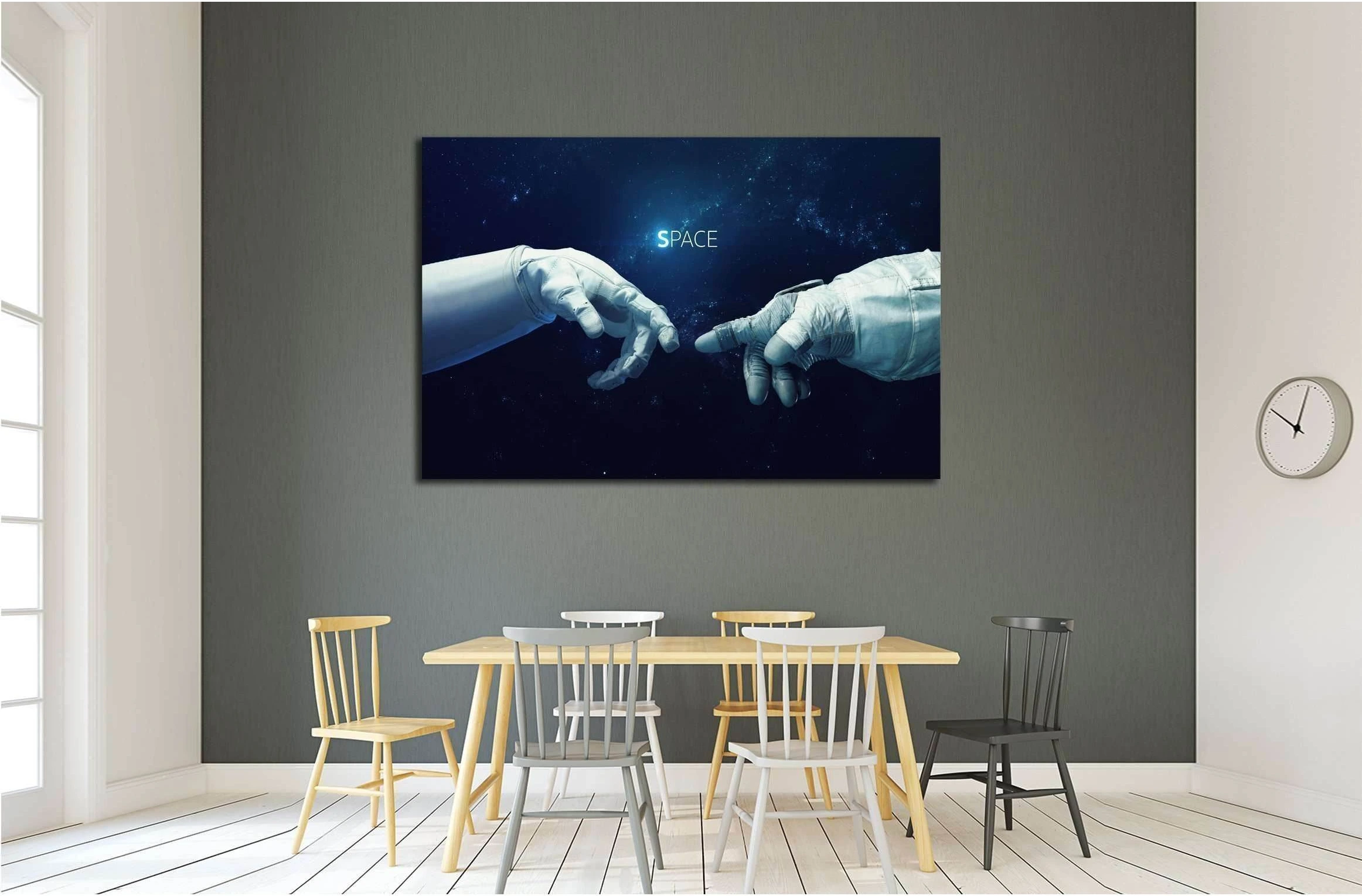 Michelangelo God's touch. Elements of this image furnished by NASA №2418 Ready to Hang Canvas Print - Zellart Canvas Prints ALL_Products, s-2418