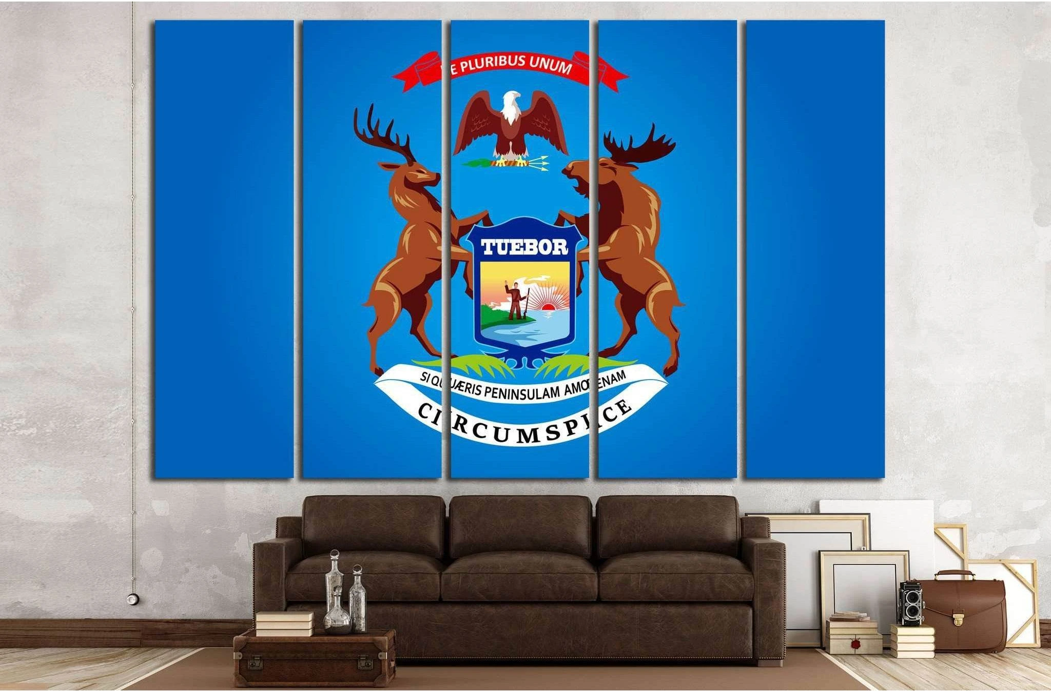 Michigan Flag №688 Ready to Hang Canvas Print - Zellart Canvas Prints ALL_Products, s-688