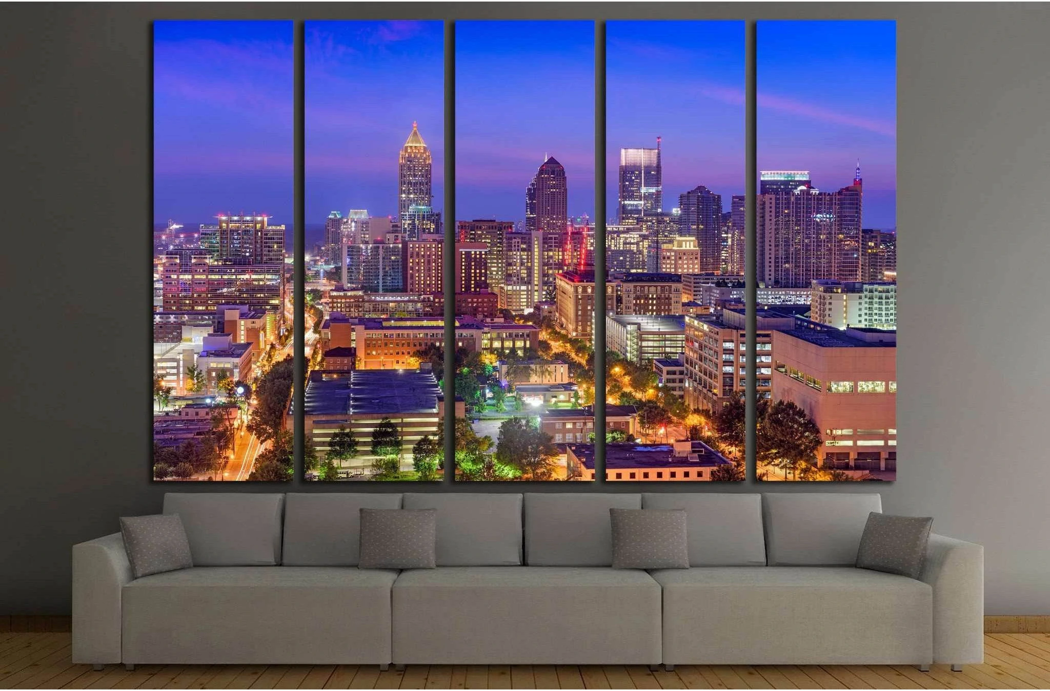 Midtown Atlanta Skyline №1729 Ready to Hang Canvas Print - Zellart Canvas Prints ALL_Products, s-1729