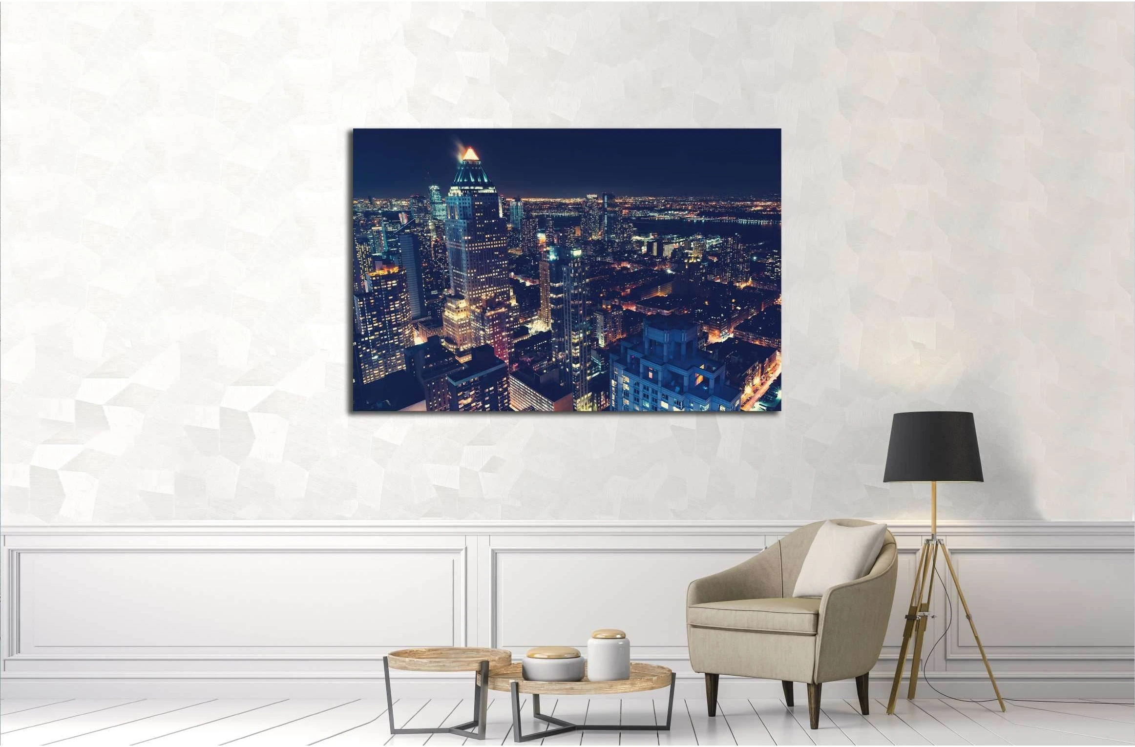 Midtown Manhattan New York skyline at night №3005 Ready to Hang Canvas Print - Zellart Canvas Prints 0_NY_ART, ALL_Products, s-3005