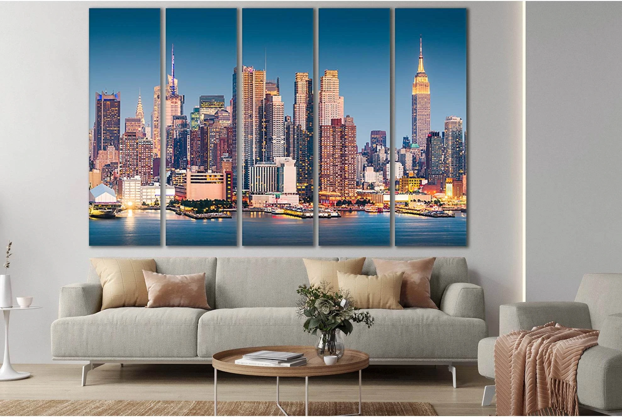 Midtown Manhattan Skyline №SL380 Ready to Hang Canvas Print - Zellart Canvas Prints 0_NY_ART, 0new, ALL_Products, Cityscapes & Skylines