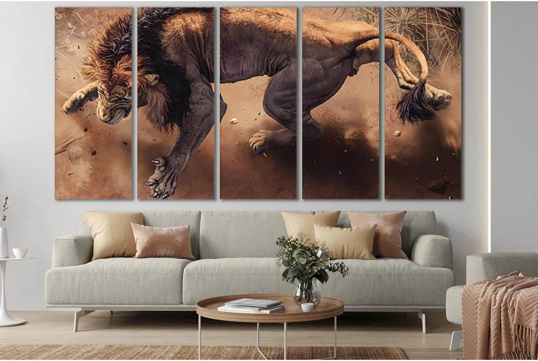 Mighty Adult Lion №SL1032 Ready to Hang Canvas Print - Zellart Canvas Prints 0new, ALL_Products, Animals & Wildlife, Lion
