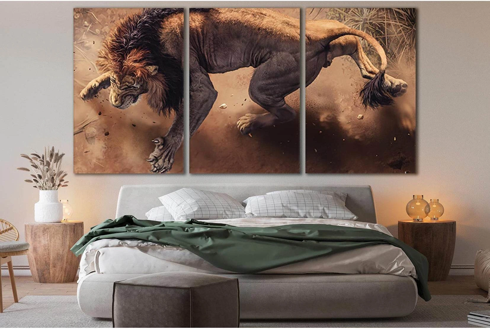 Mighty Adult Lion №SL1032 Ready to Hang Canvas Print - Zellart Canvas Prints 0new, ALL_Products, Animals & Wildlife, Lion