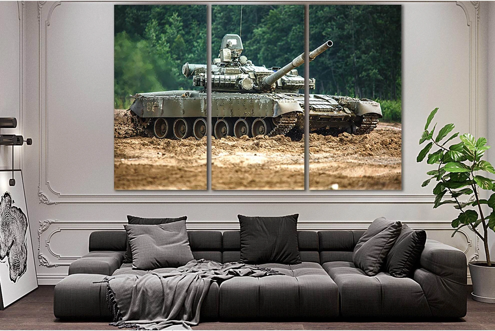 Military Armored Tank №SL780 Ready to Hang Canvas Print - Zellart Canvas Prints 0new, ALL_Products, Engine, Engines Wall Art