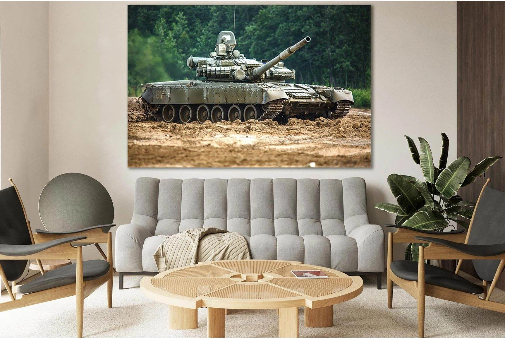 Military Armored Tank №SL780 Ready to Hang Canvas Print - Zellart Canvas Prints 0new, ALL_Products, Engine, Engines Wall Art