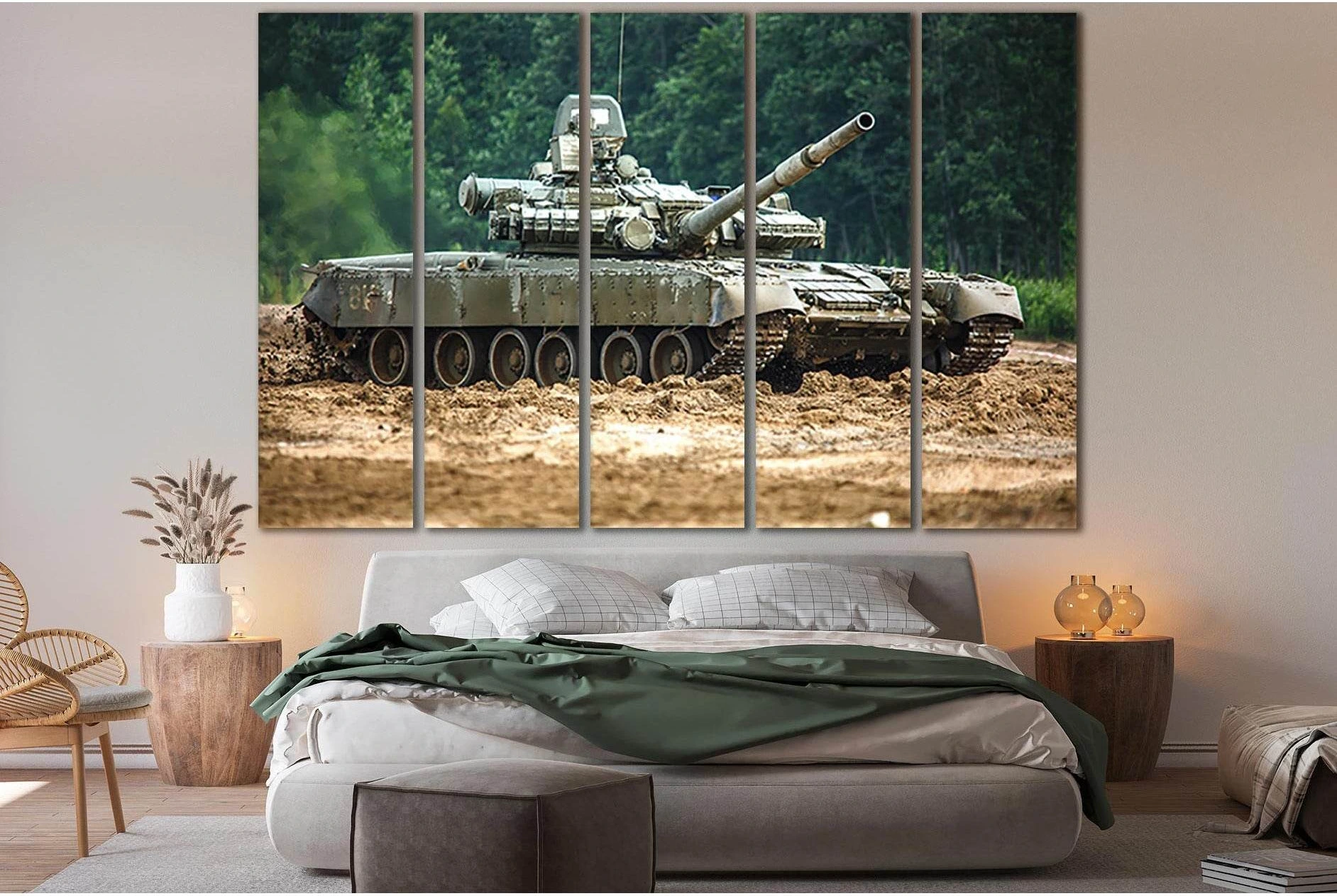 Military Armored Tank №SL780 Ready to Hang Canvas Print - Zellart Canvas Prints 0new, ALL_Products, Engine, Engines Wall Art
