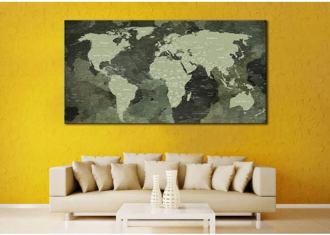 Military World Map №106 Ready to Hang Canvas Print - Zellart Canvas Prints ALL_Products, wd-106