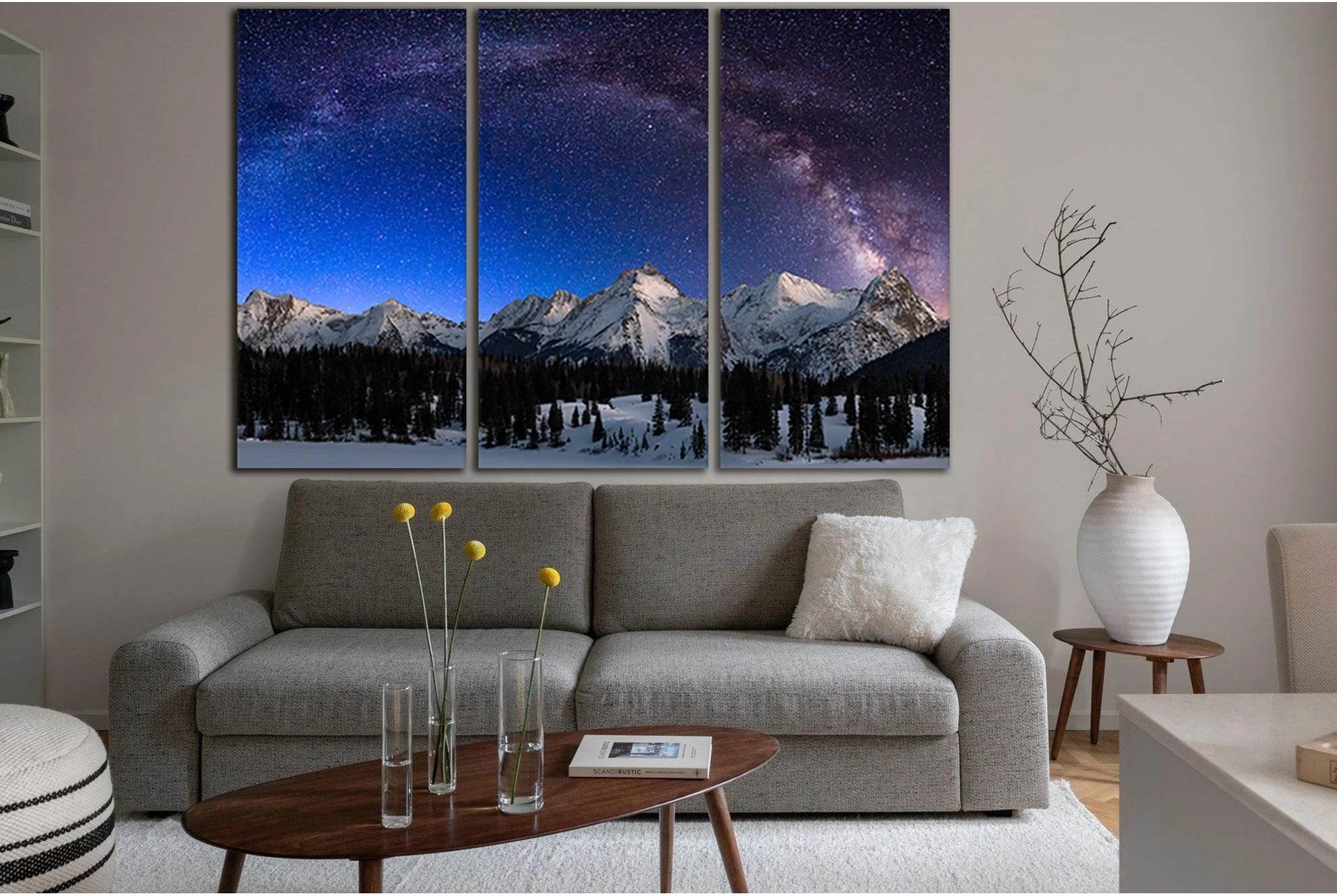 Milky Way Mountains USA №SL970 Ready to Hang Canvas Print - Zellart Canvas Prints 0new, ALL_Products, Astronomy & Space Canvas Wall Art