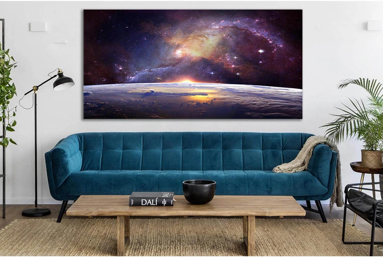 Milky Way Over Earth №SL434 Ready to Hang Canvas Print - Zellart Canvas Prints 0new, ALL_Products, Astronomy & Space Canvas Wall Art