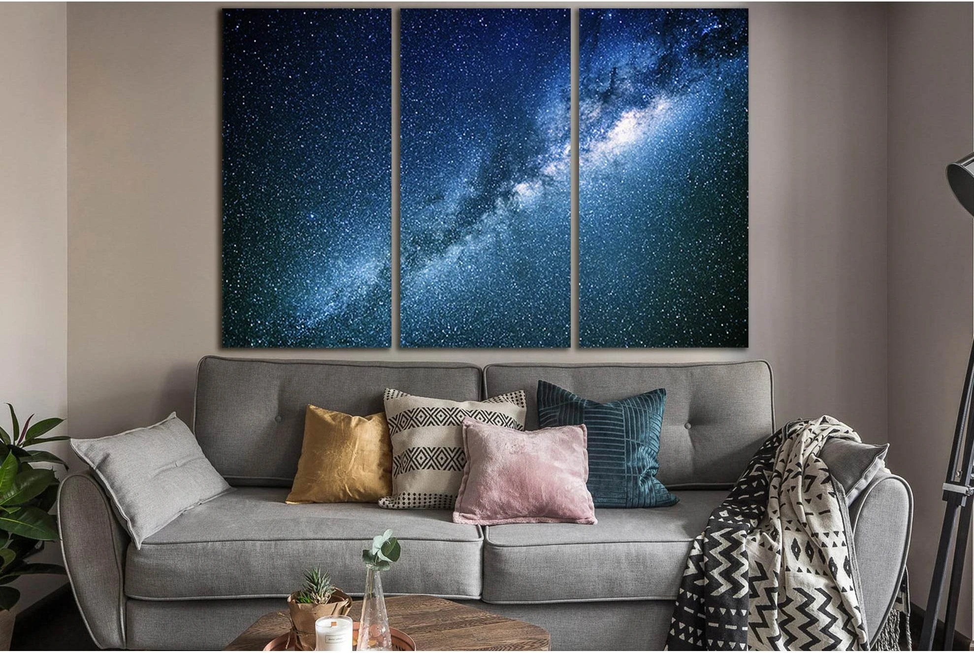 Milky Way Stars №SL993 Ready to Hang Canvas Print - Zellart Canvas Prints 0new, ALL_Products, Astronomy & Space Canvas Wall Art