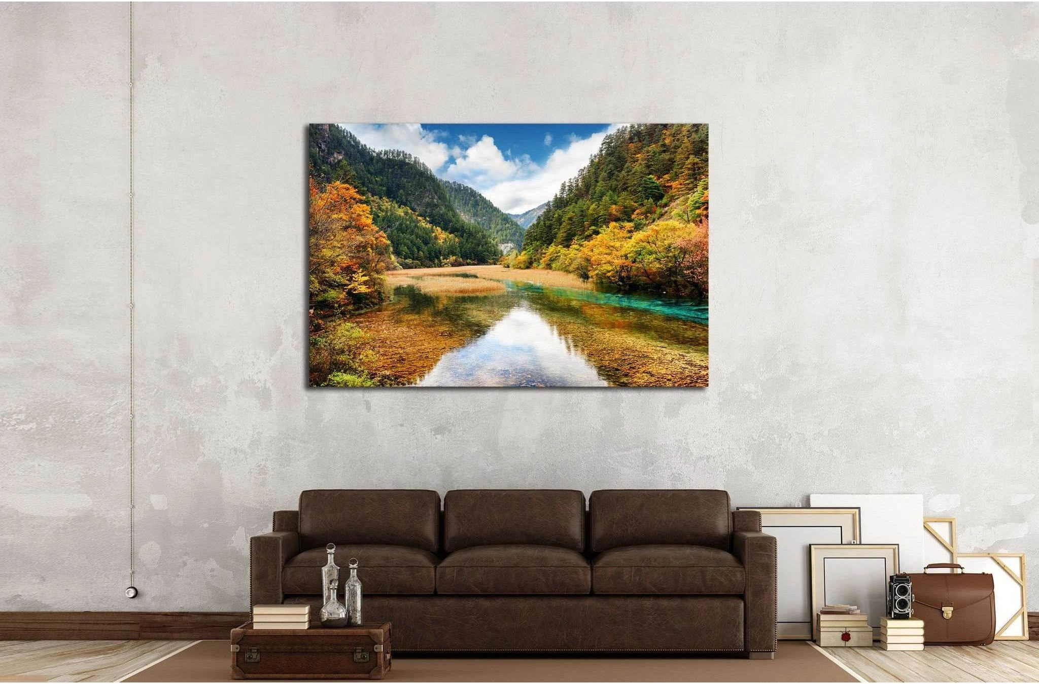 Min Mountains, China №605 Ready to Hang Canvas Print - Zellart Canvas Prints ALL_Products, s-605