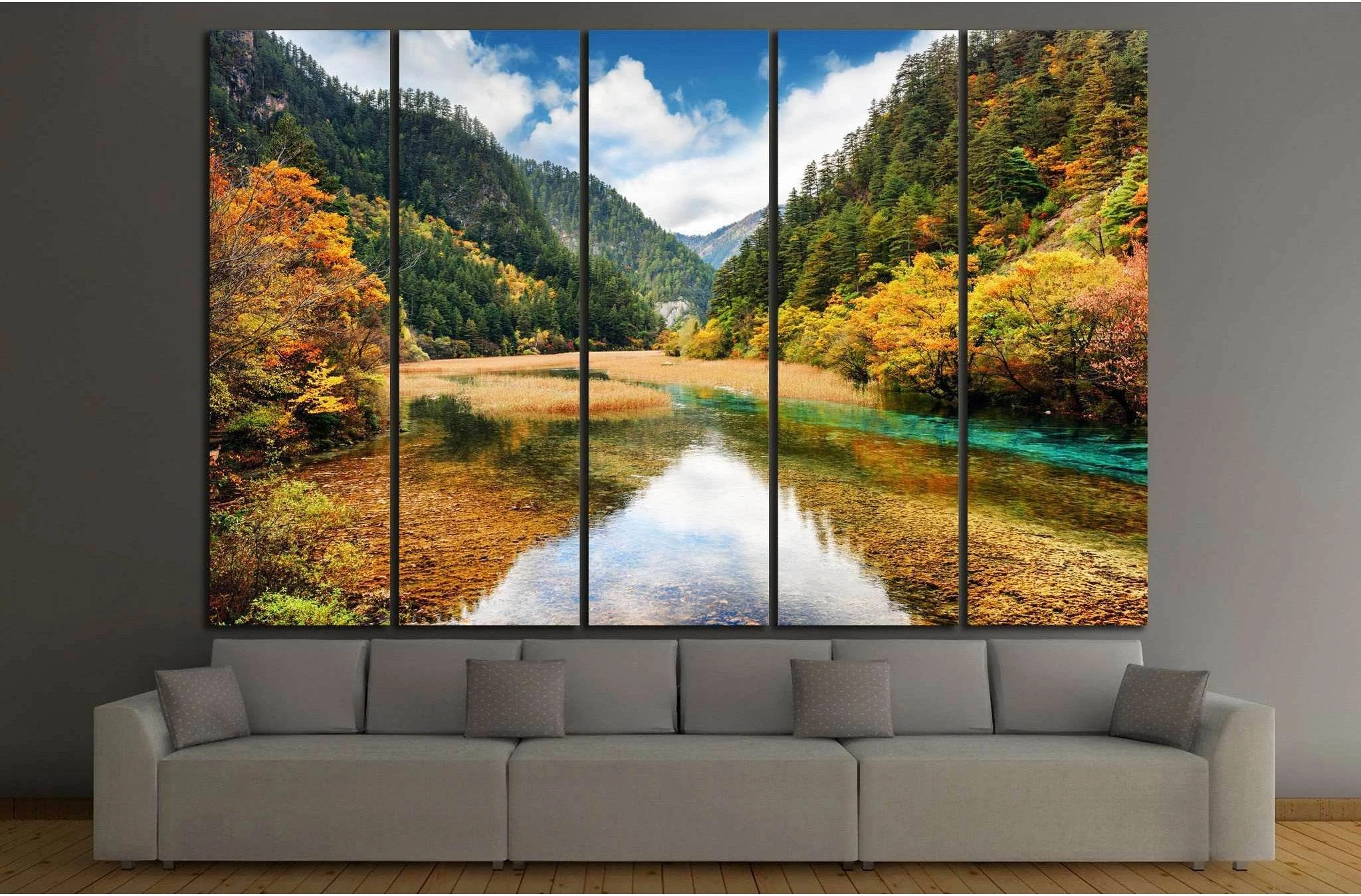 Min Mountains, China №605 Ready to Hang Canvas Print - Zellart Canvas Prints ALL_Products, s-605