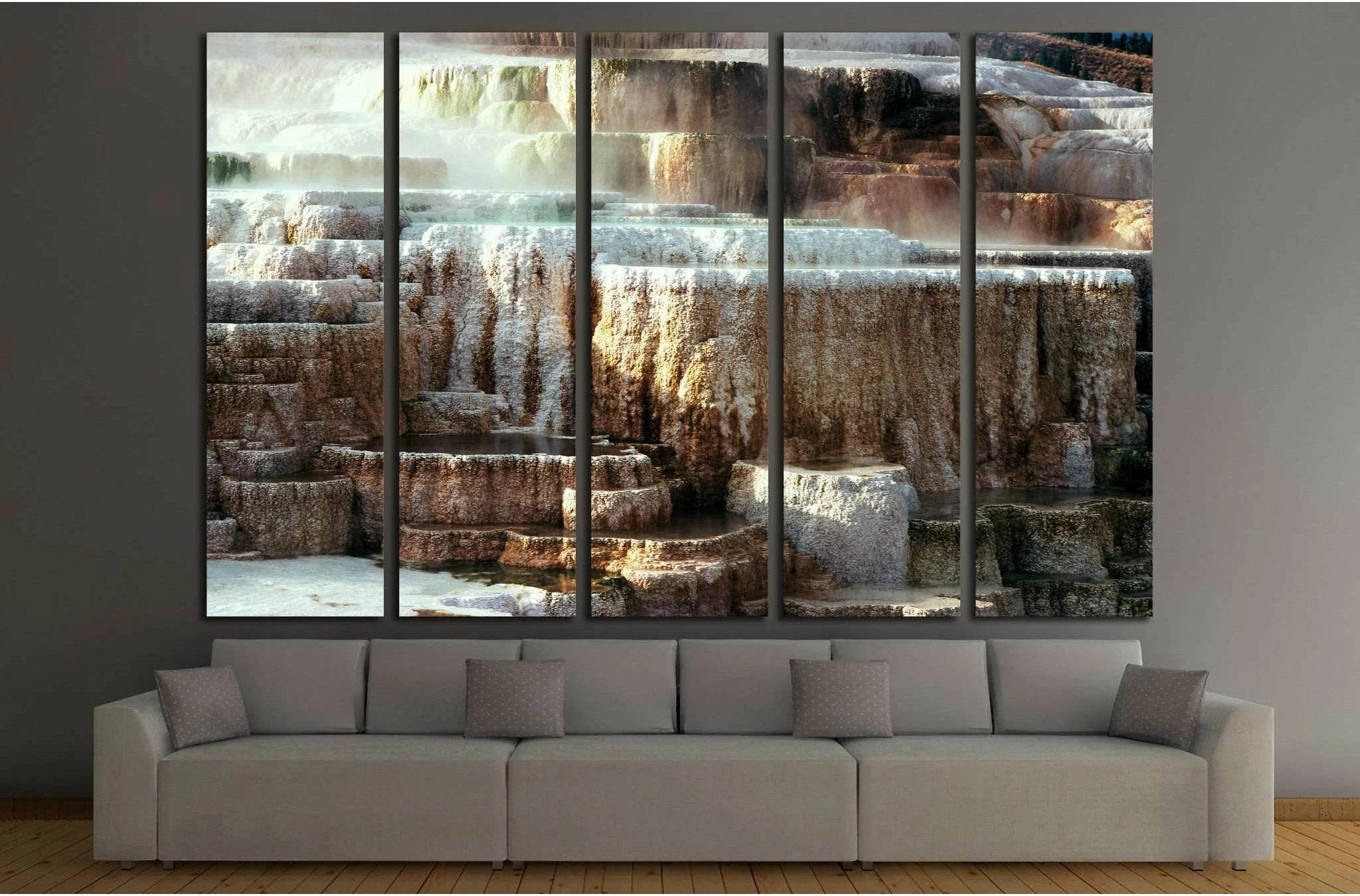 Minerva Terrace, Yellowstone National Park, Wyoming, USA №1990 Ready to Hang Canvas Print - Zellart Canvas Prints ALL_Products, s-1990