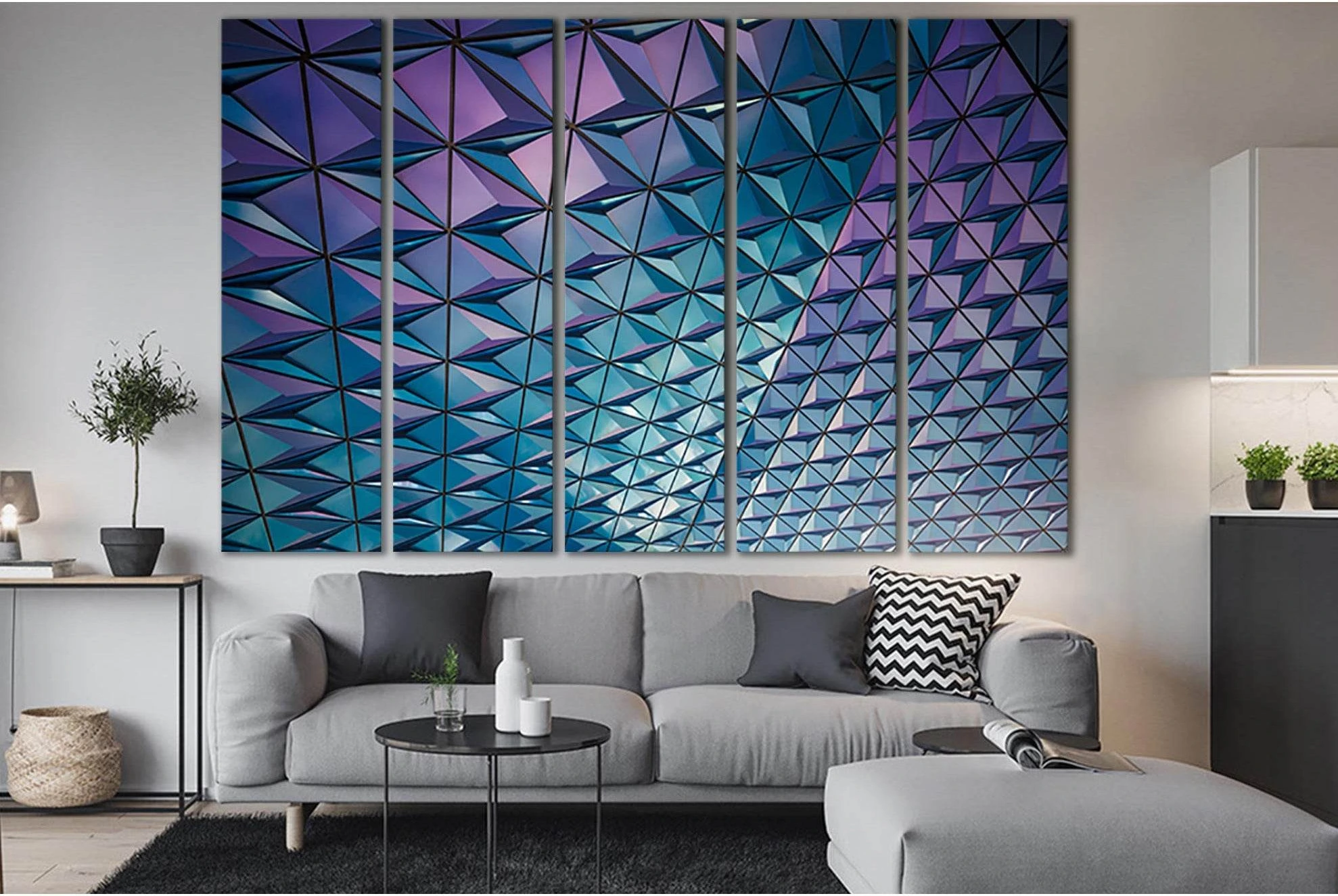 Mirror Glass Office Building №SL1416 Ready to Hang Canvas Print - Zellart Canvas Prints 0new, ALL_Products, Architecture