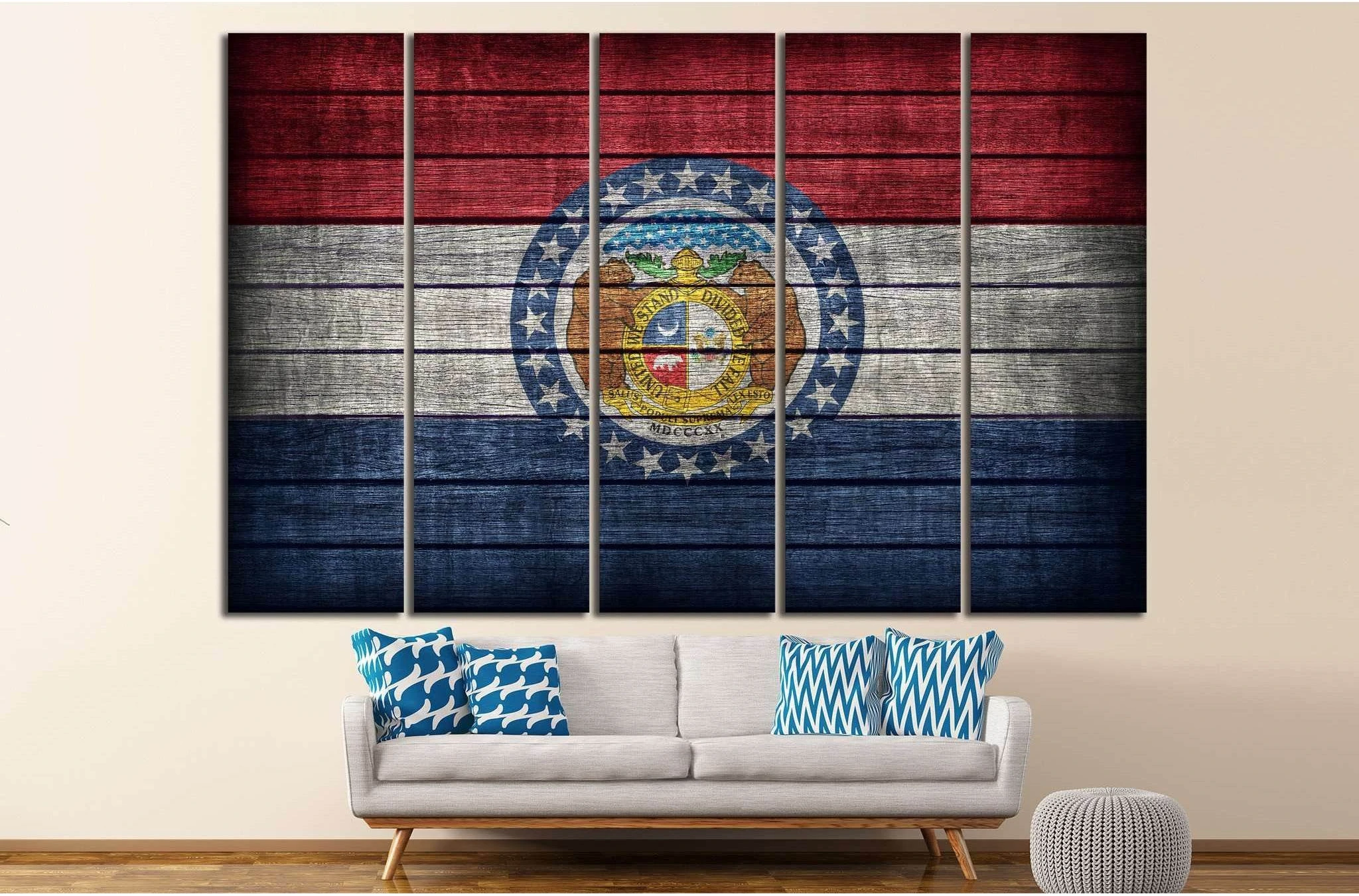 Missouri flag №678 Ready to Hang Canvas Print - Zellart Canvas Prints ALL_Products, s-678