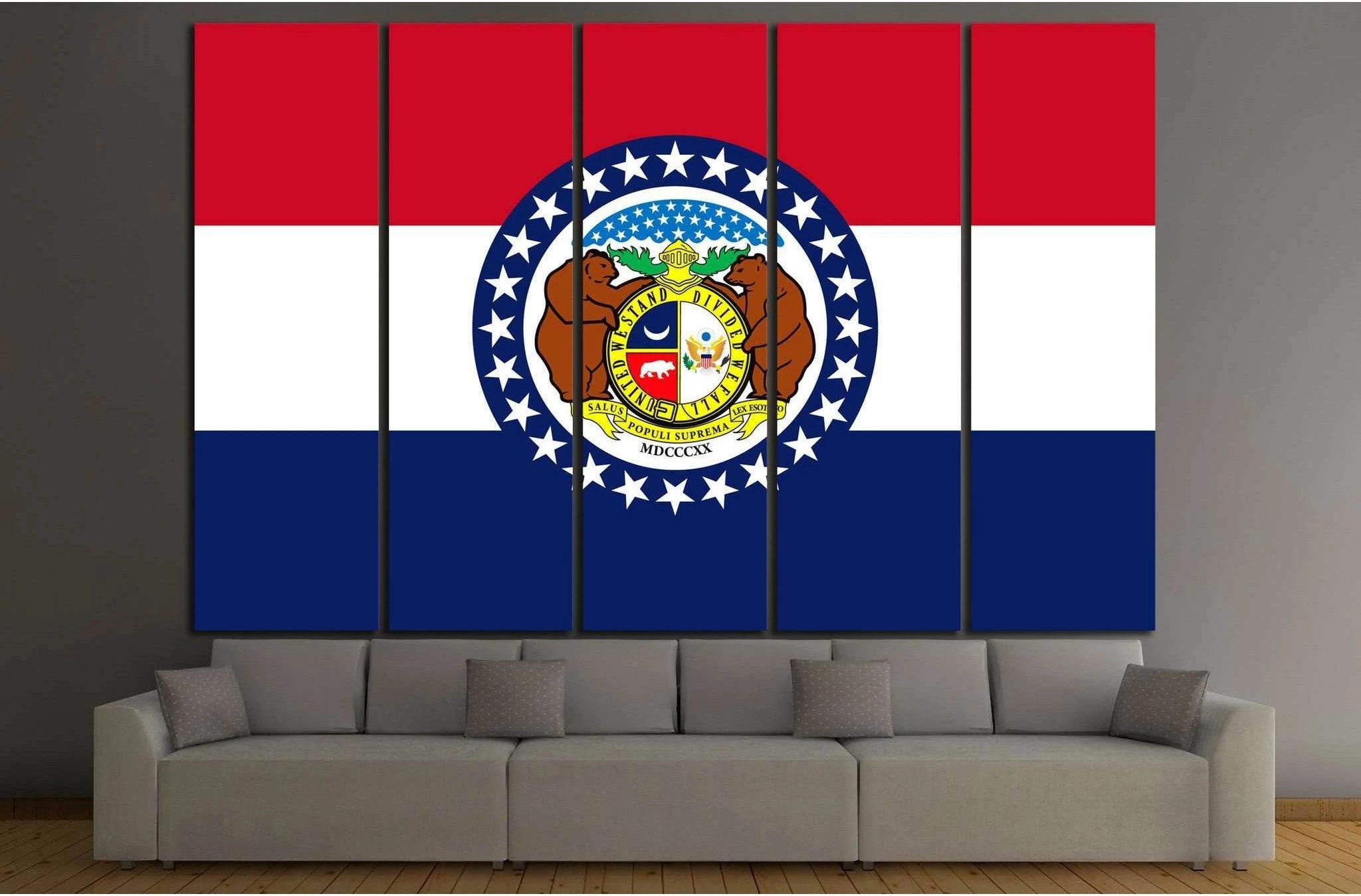 Missouri Flag №689 Ready to Hang Canvas Print - Zellart Canvas Prints ALL_Products, s-689