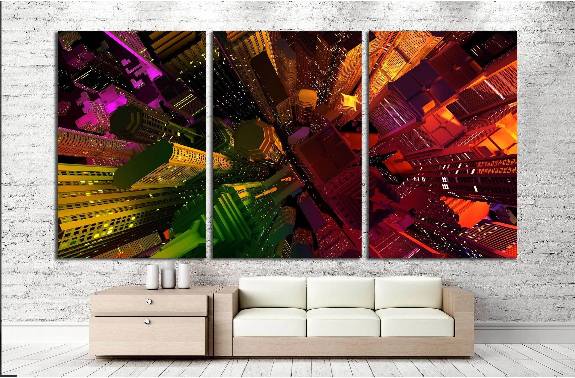 Modern City №2995 Ready to Hang Canvas Print - Zellart Canvas Prints ALL_Products, s-2995