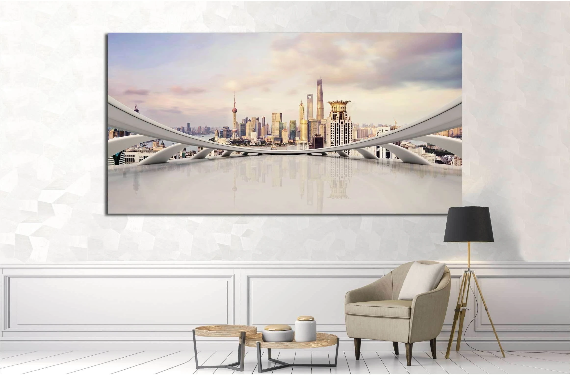 modern city skyline,traffic and cityscape in Shanghai, China №1522 Ready to Hang Canvas Print - Zellart Canvas Prints ALL_Products, s-1522
