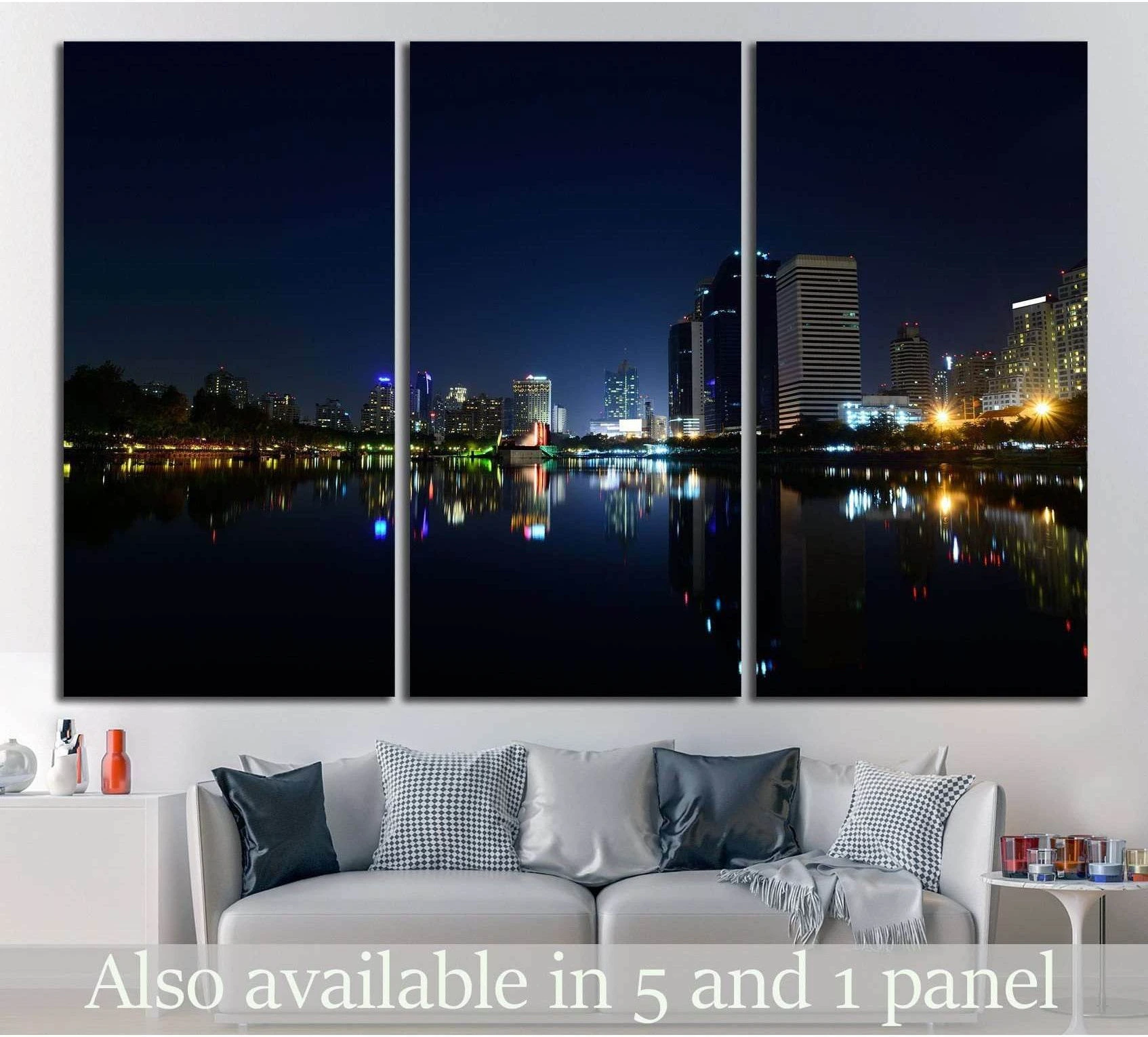 Modern city view of Bangkok №827 Ready to Hang Canvas Print - Zellart Canvas Prints ALL_Products, s-827