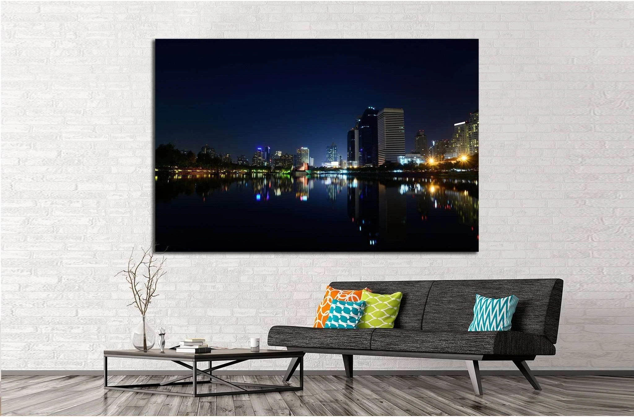 Modern city view of Bangkok №827 Ready to Hang Canvas Print - Zellart Canvas Prints ALL_Products, s-827
