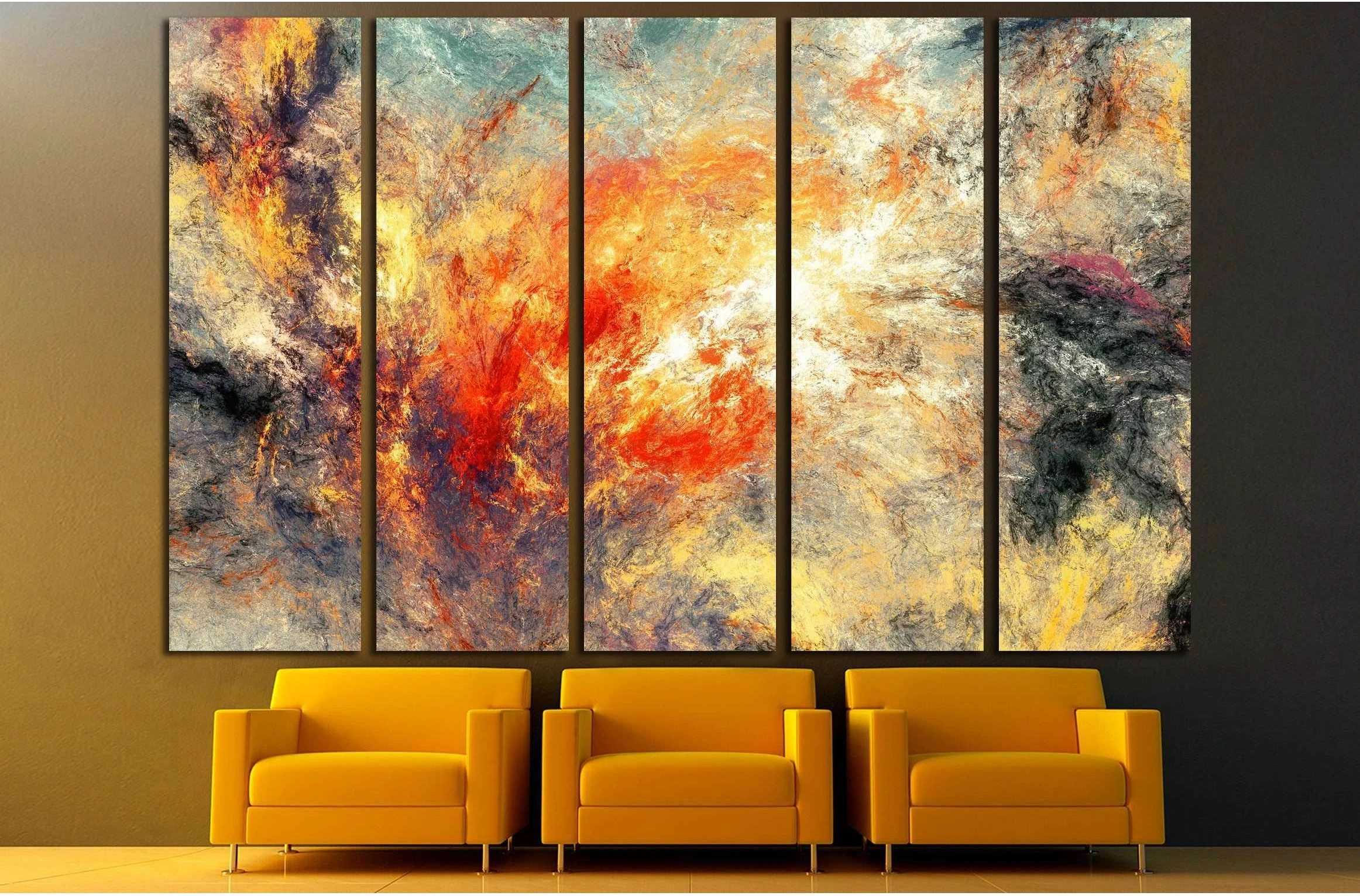 Modern futuristic pattern. Multicolor dynamic background №3244 Ready to Hang Canvas Print - Zellart Canvas Prints ALL_Products, s-3244