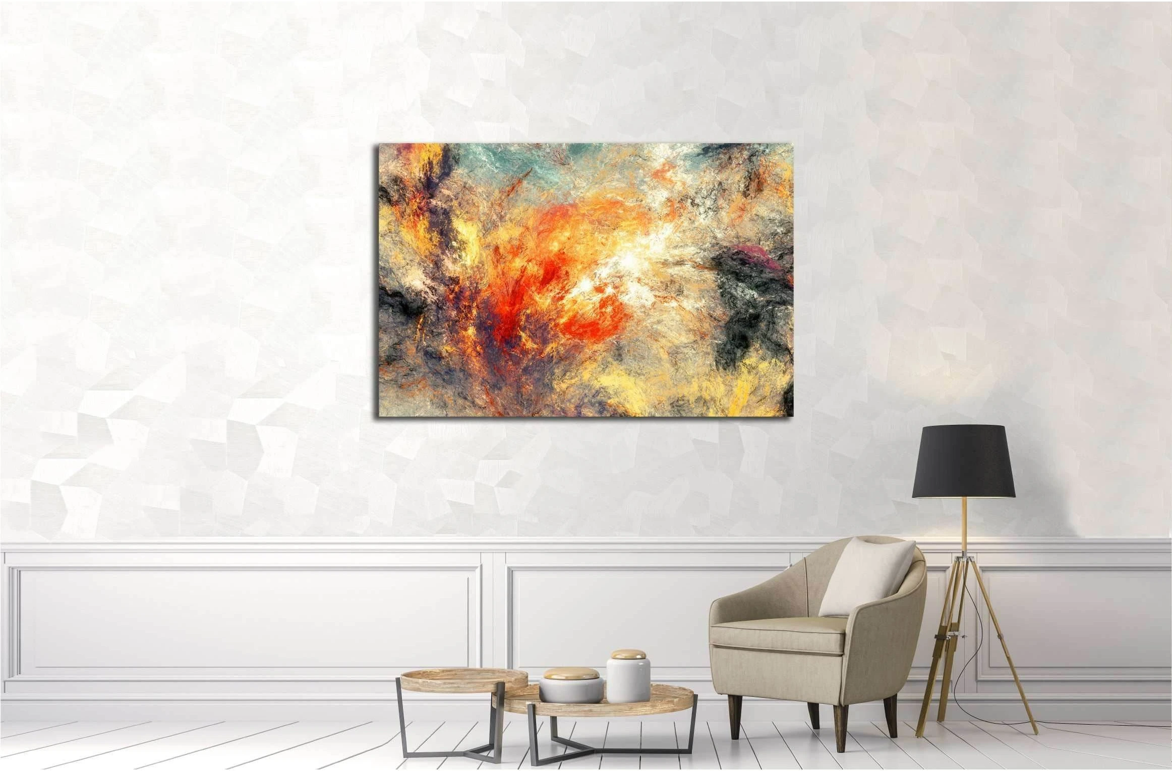 Modern futuristic pattern. Multicolor dynamic background №3244 Ready to Hang Canvas Print - Zellart Canvas Prints ALL_Products, s-3244