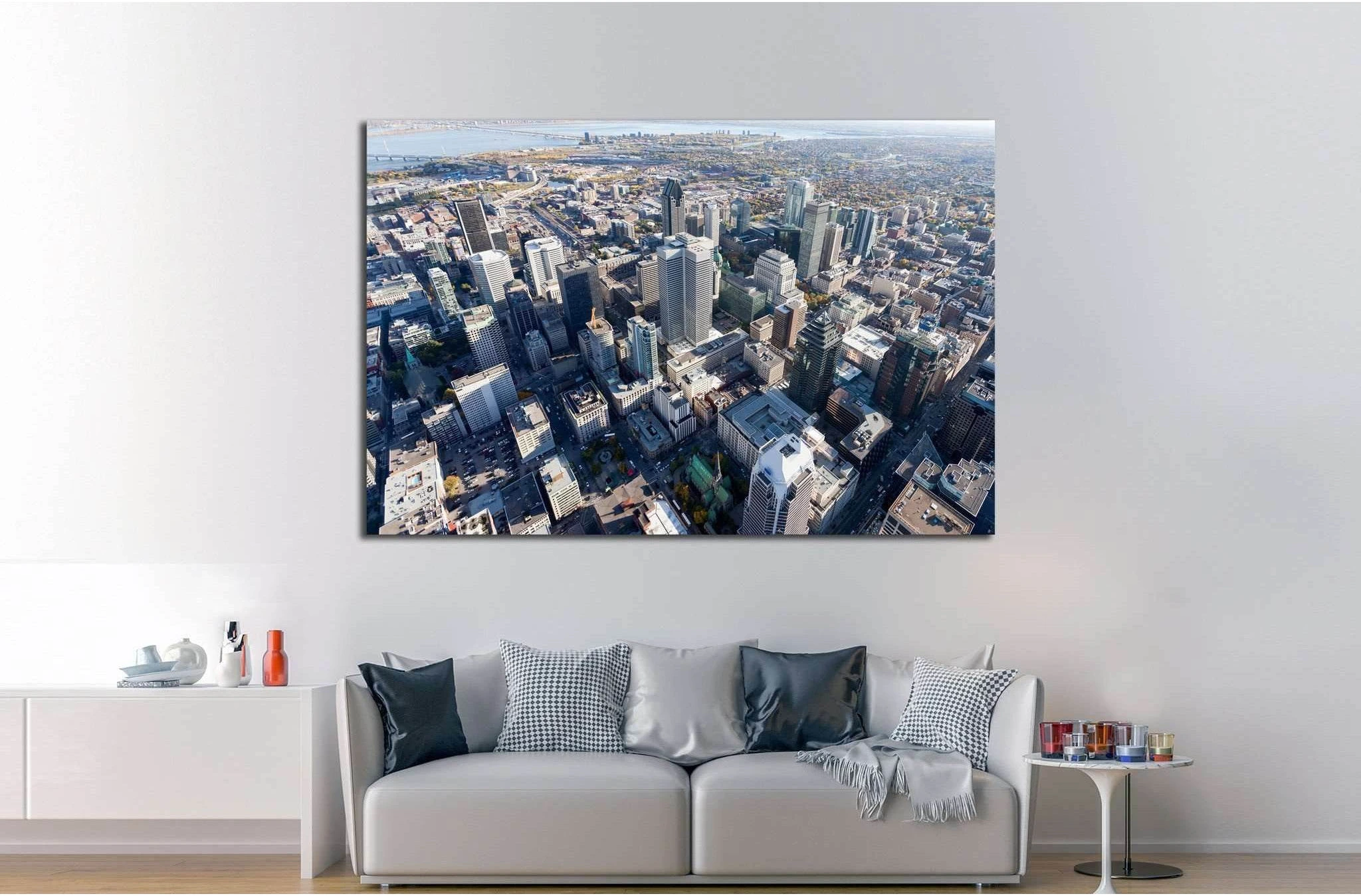 Montreal city center and its landmark buildings, Canada №2082 Ready to Hang Canvas Print - Zellart Canvas Prints ALL_Products, s-2082