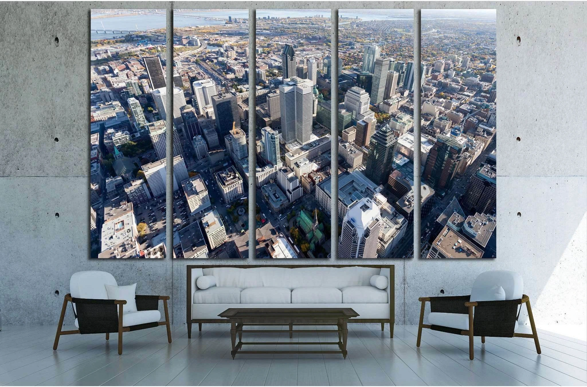 Montreal city center and its landmark buildings, Canada №2082 Ready to Hang Canvas Print - Zellart Canvas Prints ALL_Products, s-2082