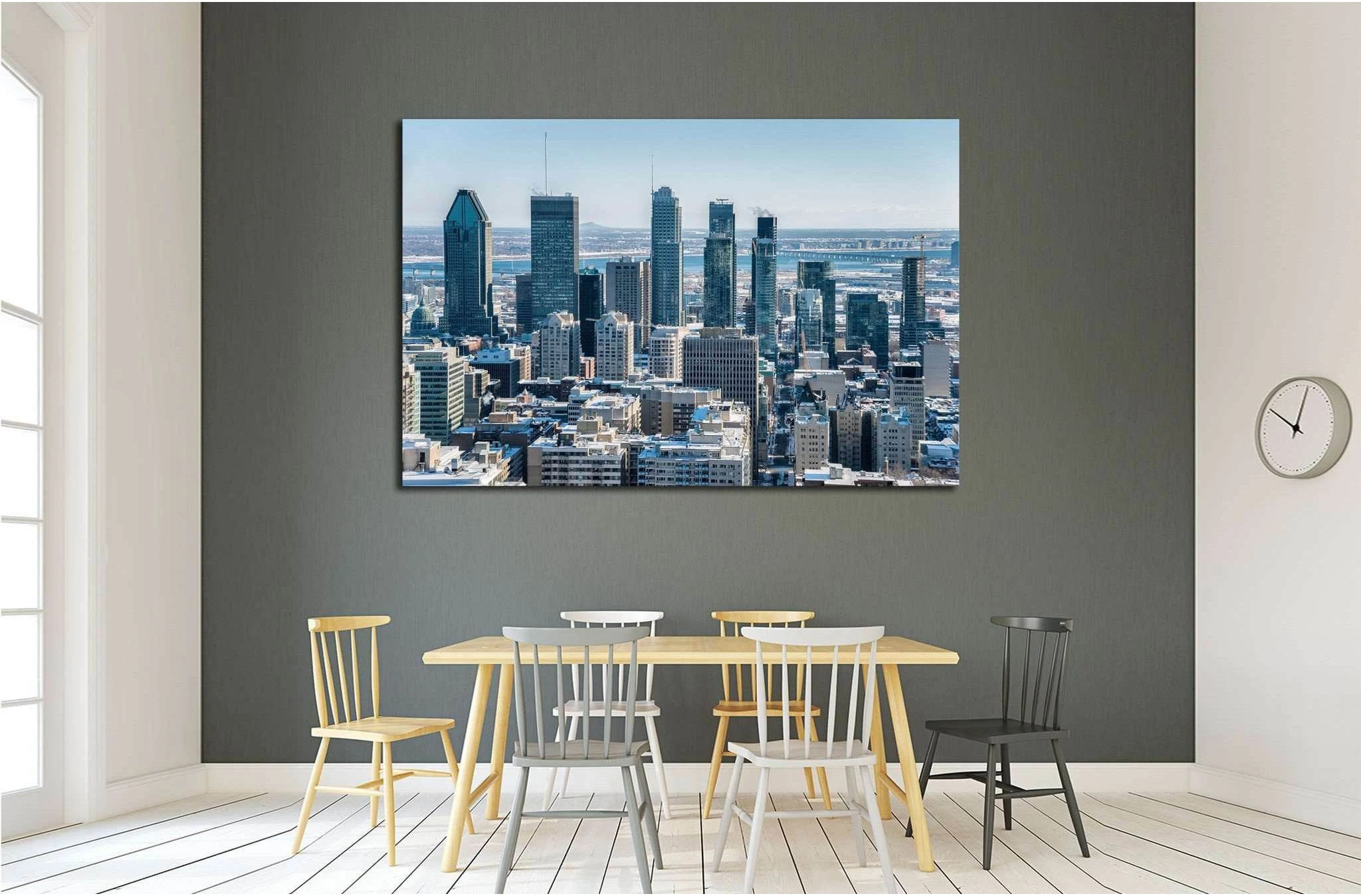 Montreal Skyline from Kondiaronk Belvedere Mont-Royal in Winter №2025 Ready to Hang Canvas Print - Zellart Canvas Prints ALL_Products, s-2025
