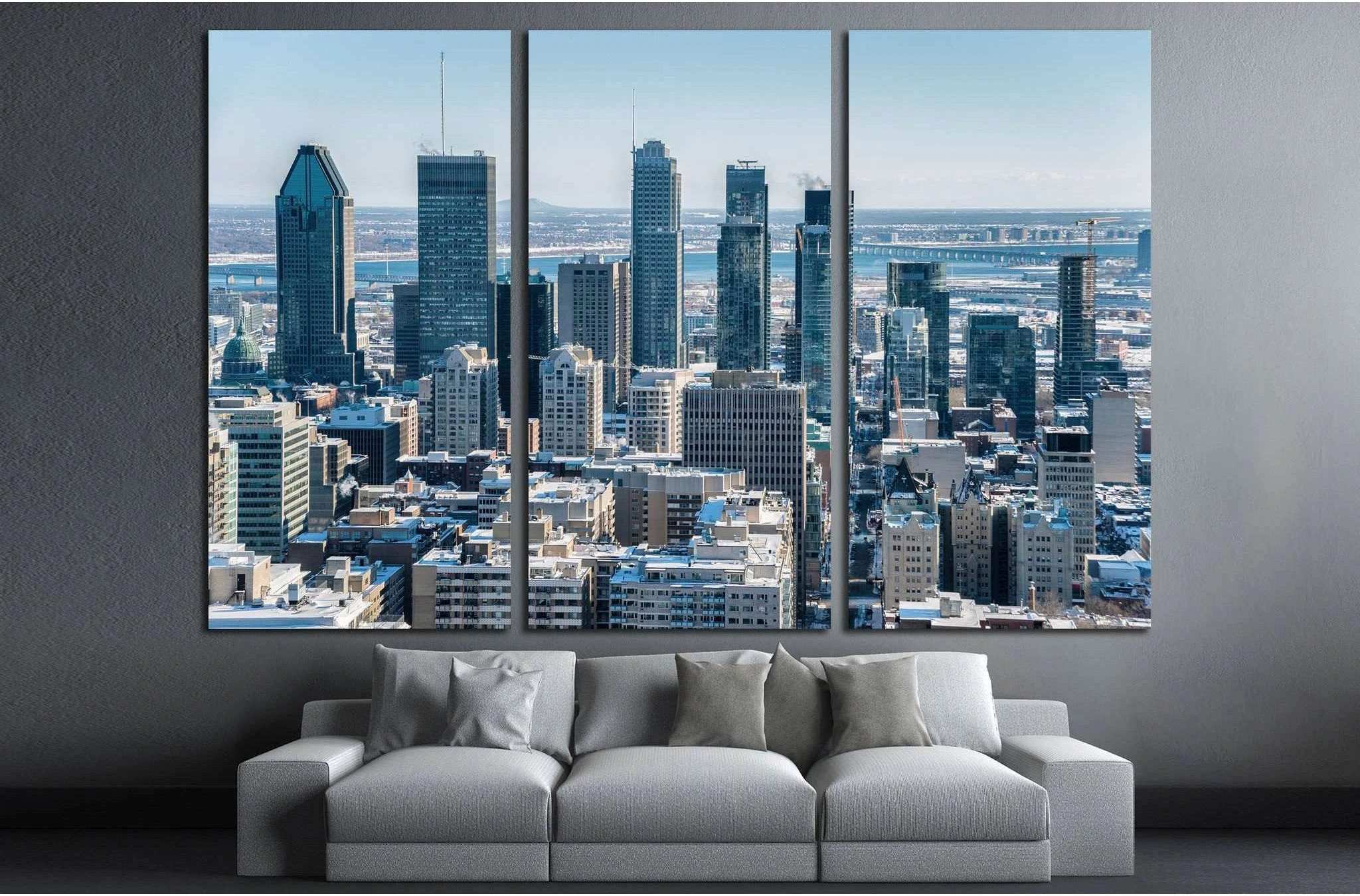 Montreal Skyline from Kondiaronk Belvedere Mont-Royal in Winter №2025 Ready to Hang Canvas Print - Zellart Canvas Prints ALL_Products, s-2025