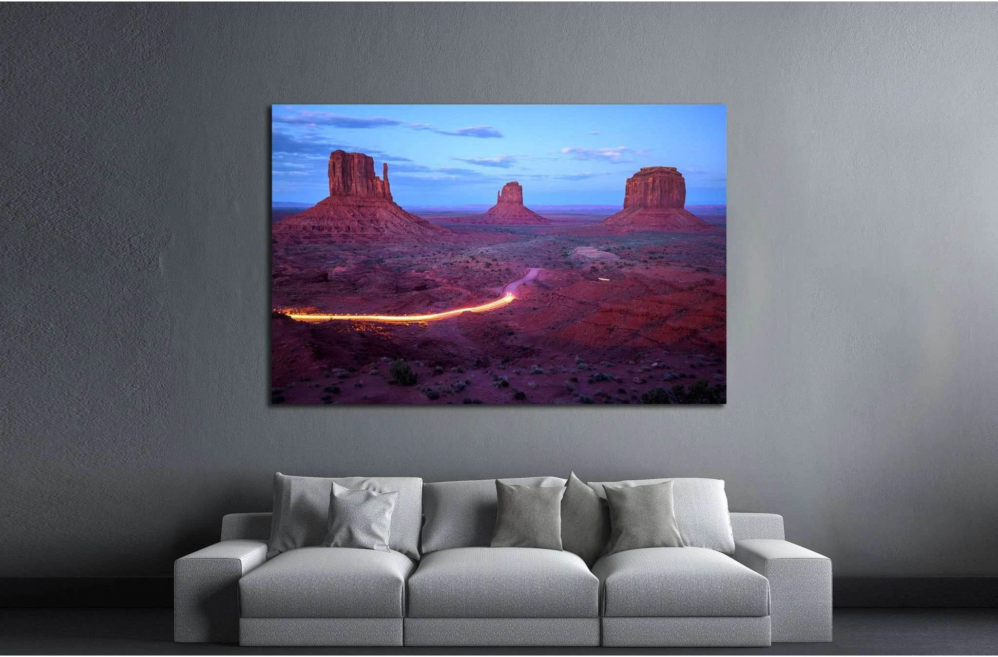 Monument Valley at dusk after sunset, Utah border, Arizona, USA №2000 Ready to Hang Canvas Print - Zellart Canvas Prints ALL_Products, s-2000