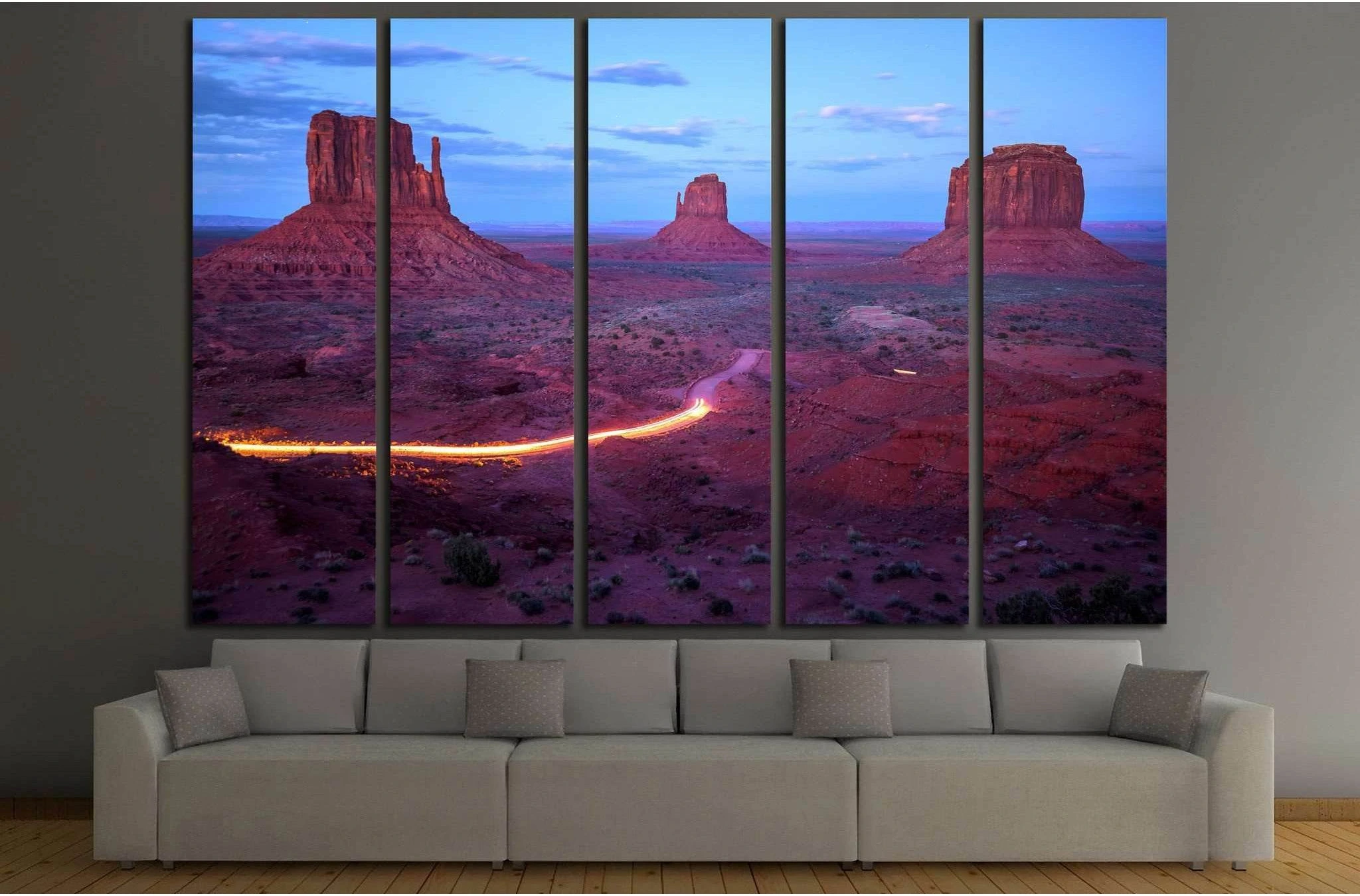 Monument Valley at dusk after sunset, Utah border, Arizona, USA №2000 Ready to Hang Canvas Print - Zellart Canvas Prints ALL_Products, s-2000