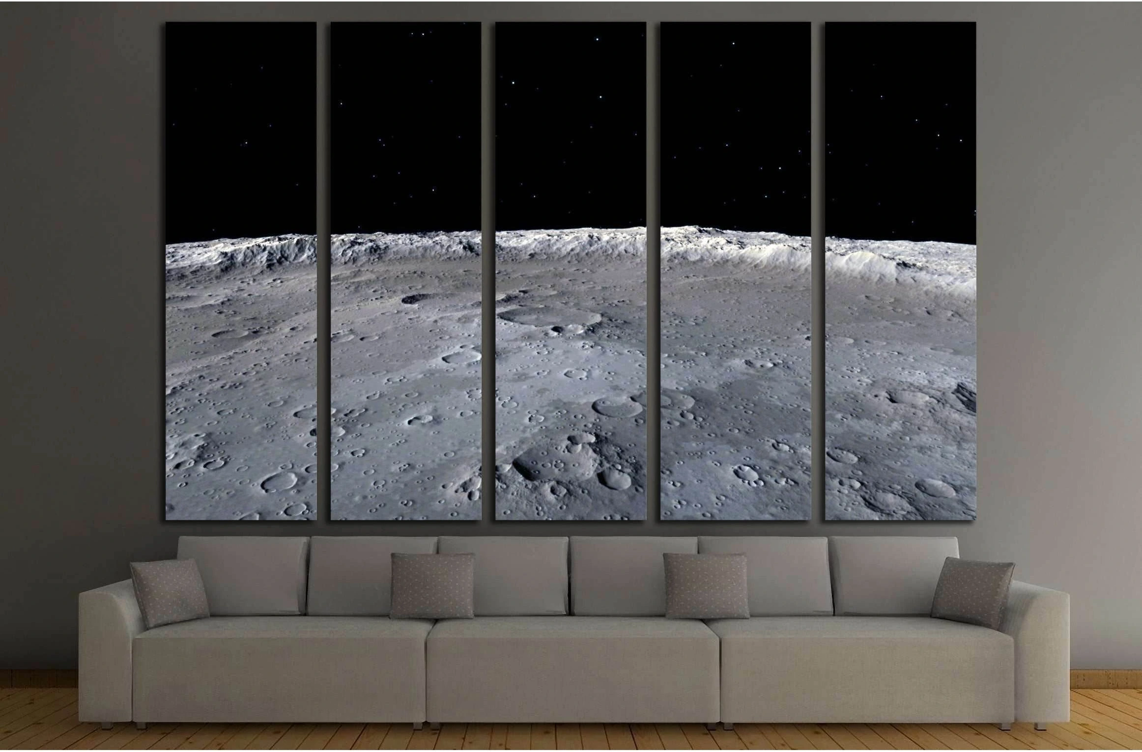 Moon surface №2456 Ready to Hang Canvas Print - Zellart Canvas Prints ALL_Products, s-2456