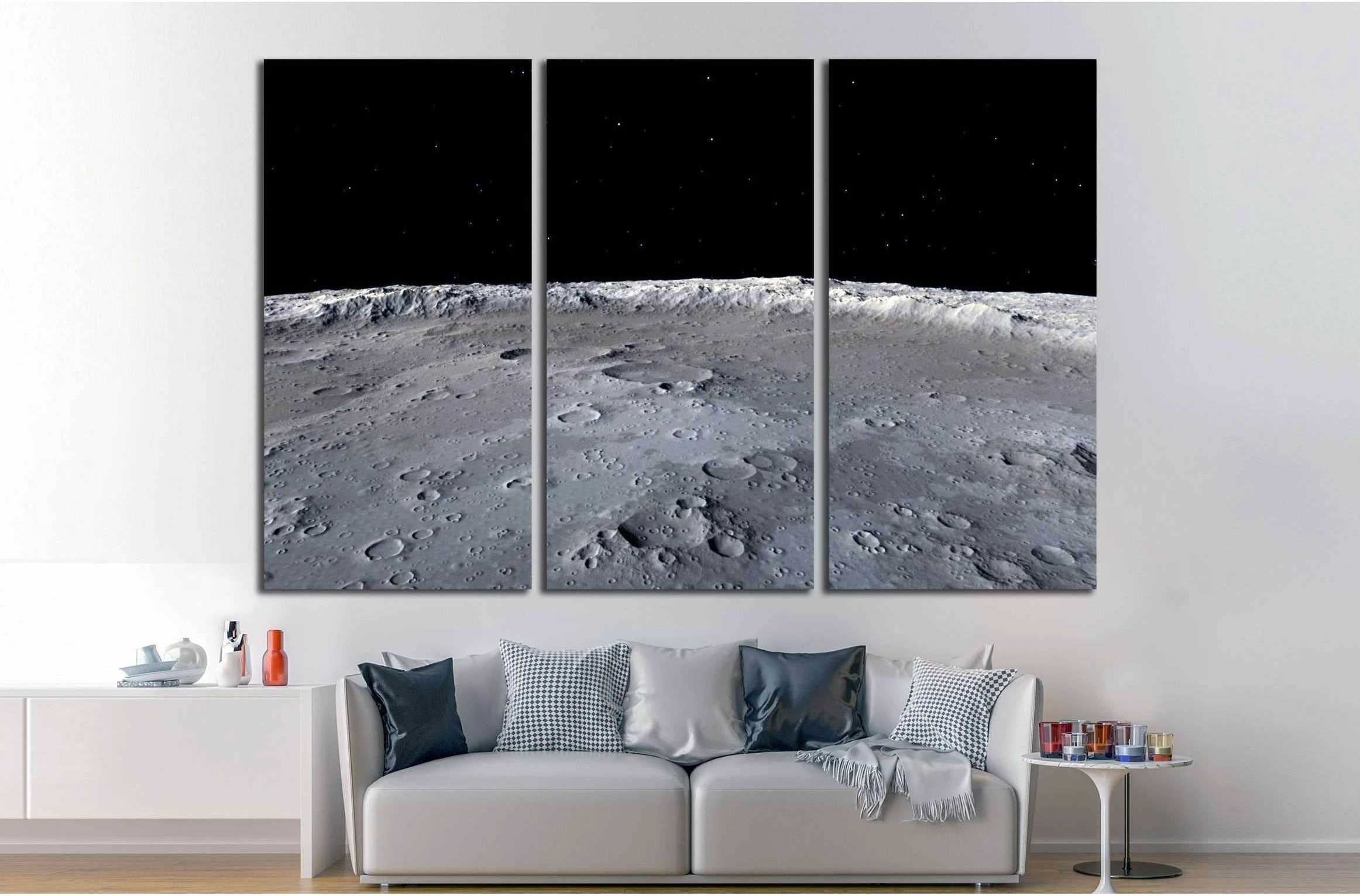 Moon surface №2456 Ready to Hang Canvas Print - Zellart Canvas Prints ALL_Products, s-2456