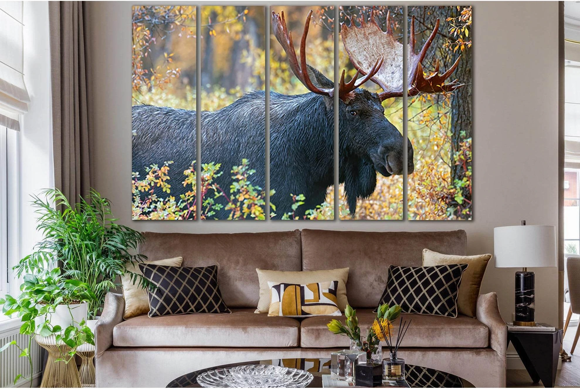 Moose Close Up №SL1018 Ready to Hang Canvas Print - Zellart Canvas Prints 0new, ALL_Products, Animals & Wildlife