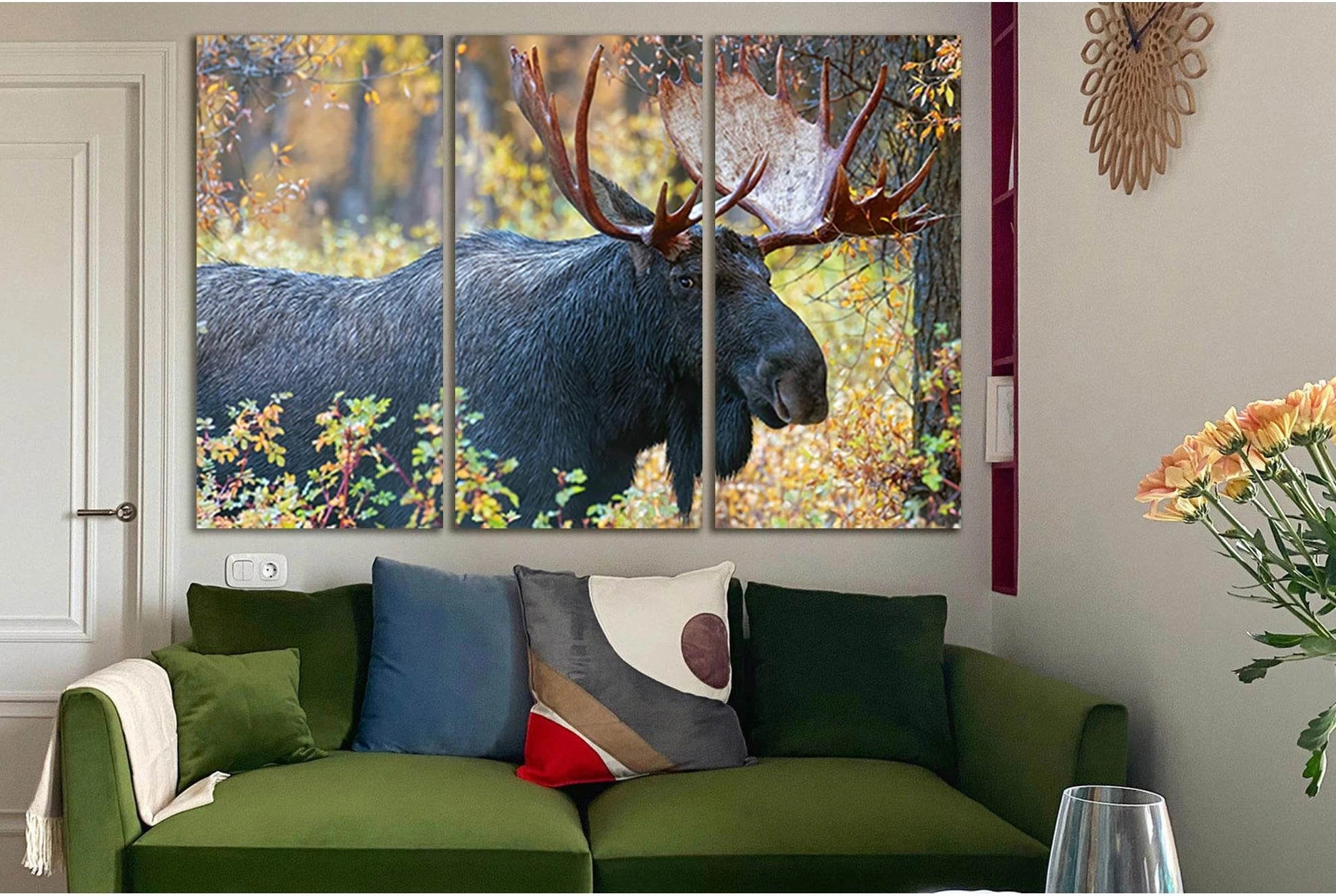 Moose Close Up №SL1018 Ready to Hang Canvas Print - Zellart Canvas Prints 0new, ALL_Products, Animals & Wildlife