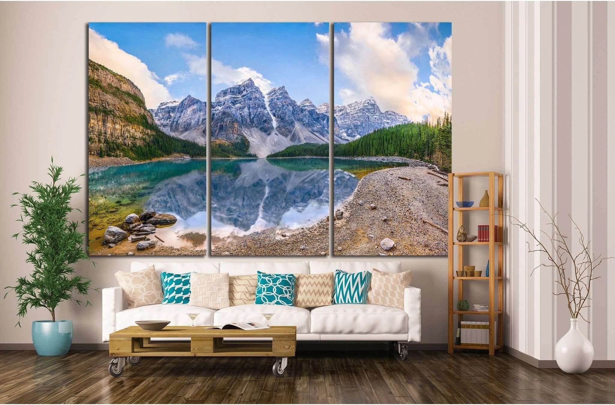 Moraine Lake, Alberta, Canada №1007 Ready to Hang Canvas Print - Zellart Canvas Prints ALL_Products, s-1007