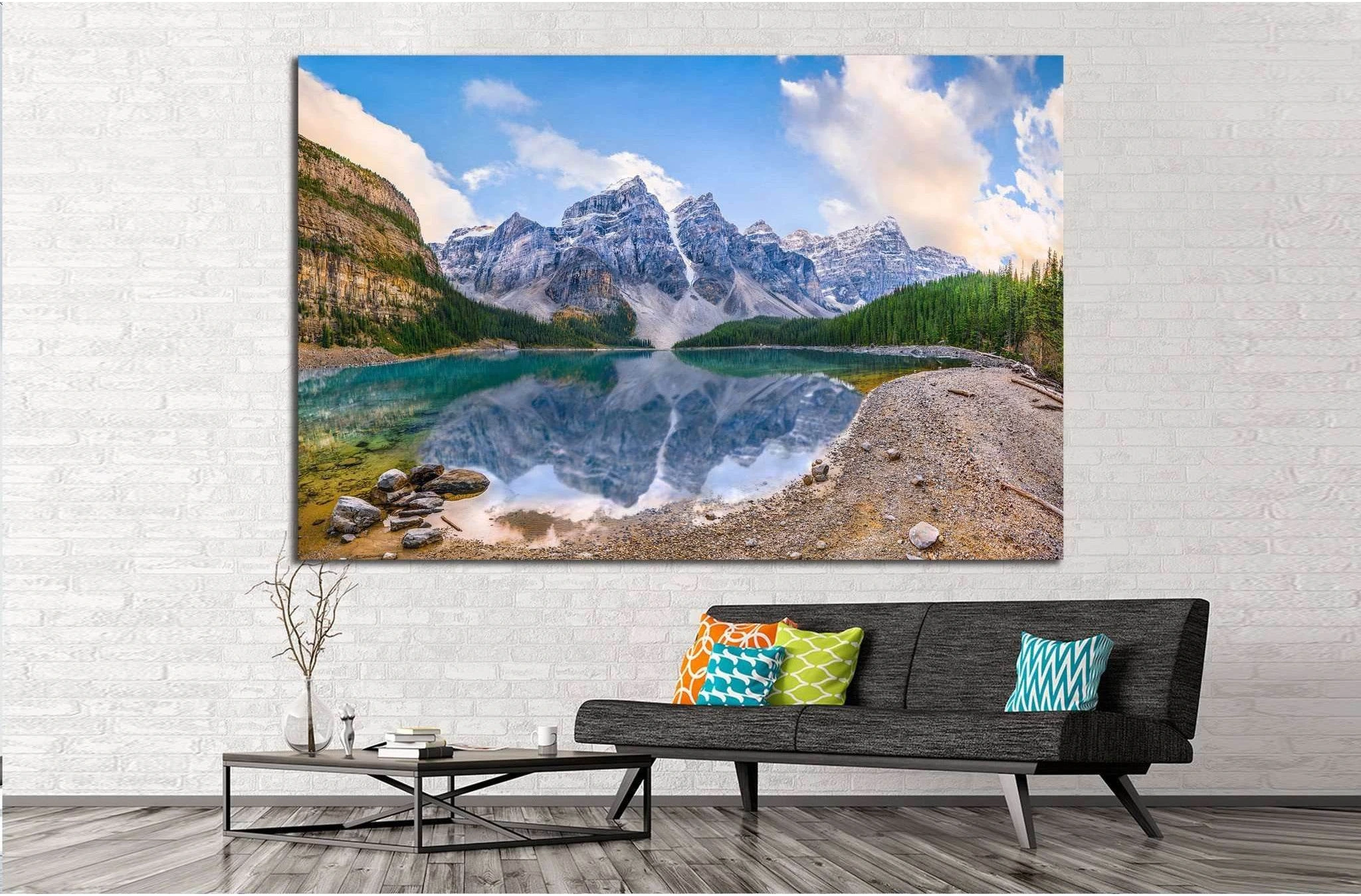 Moraine Lake, Alberta, Canada №1007 Ready to Hang Canvas Print - Zellart Canvas Prints ALL_Products, s-1007