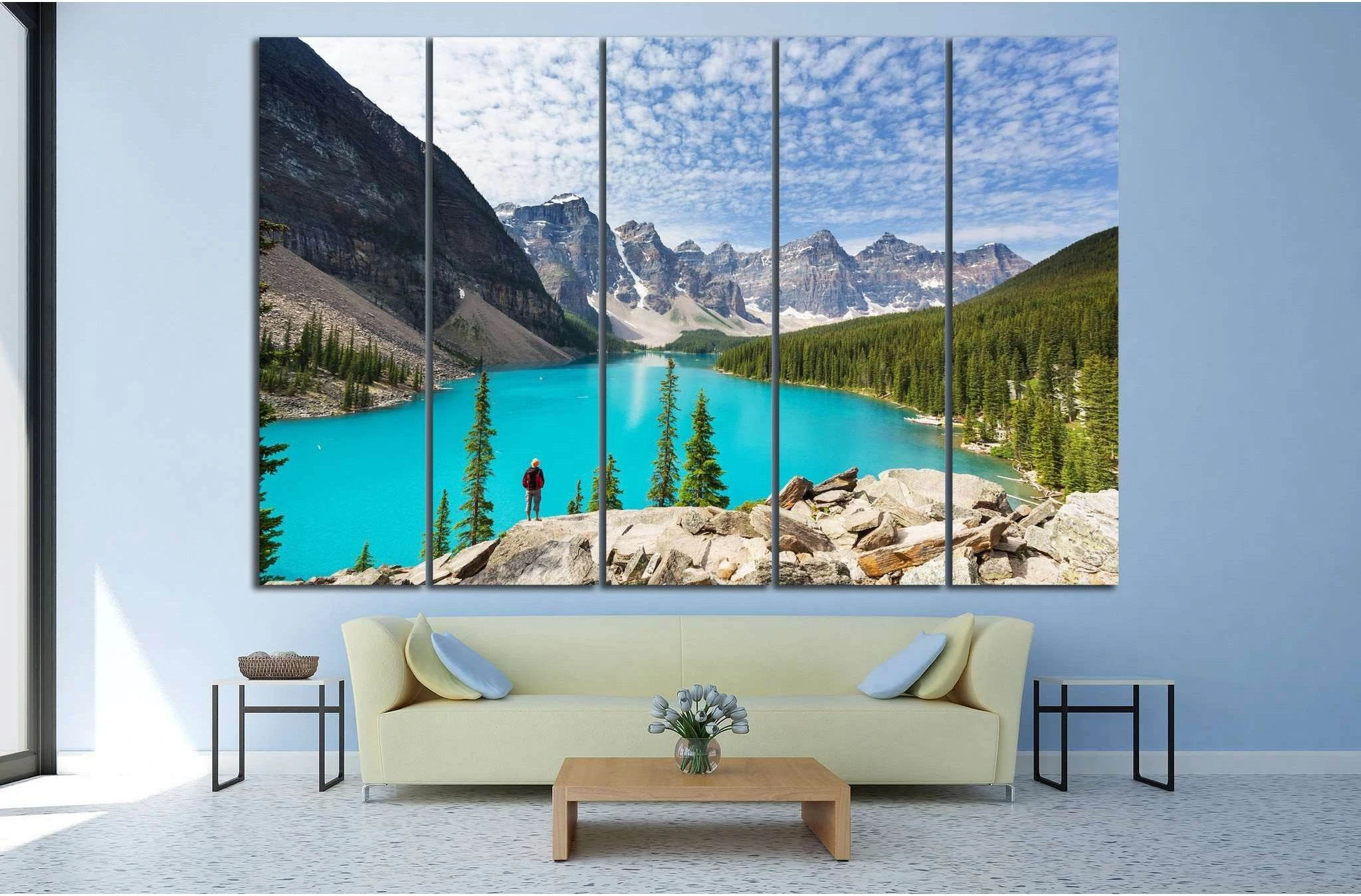 Moraine lake, Canada №594 Ready to Hang Canvas Print - Zellart Canvas Prints ALL_Products, s-594