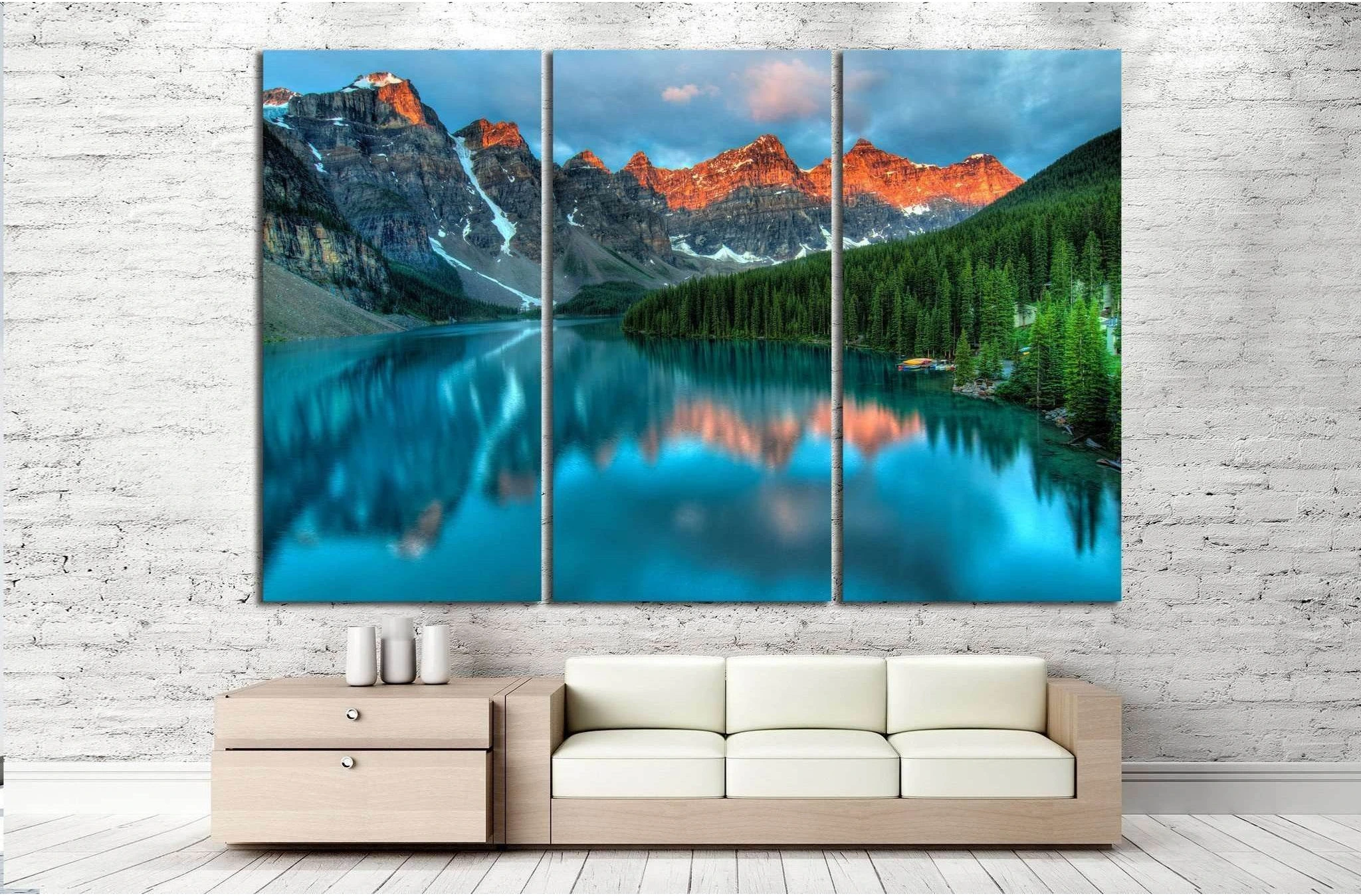 Moraine lake in Banff National park №749 Ready to Hang Canvas Print - Zellart Canvas Prints ALL_Products, s-749