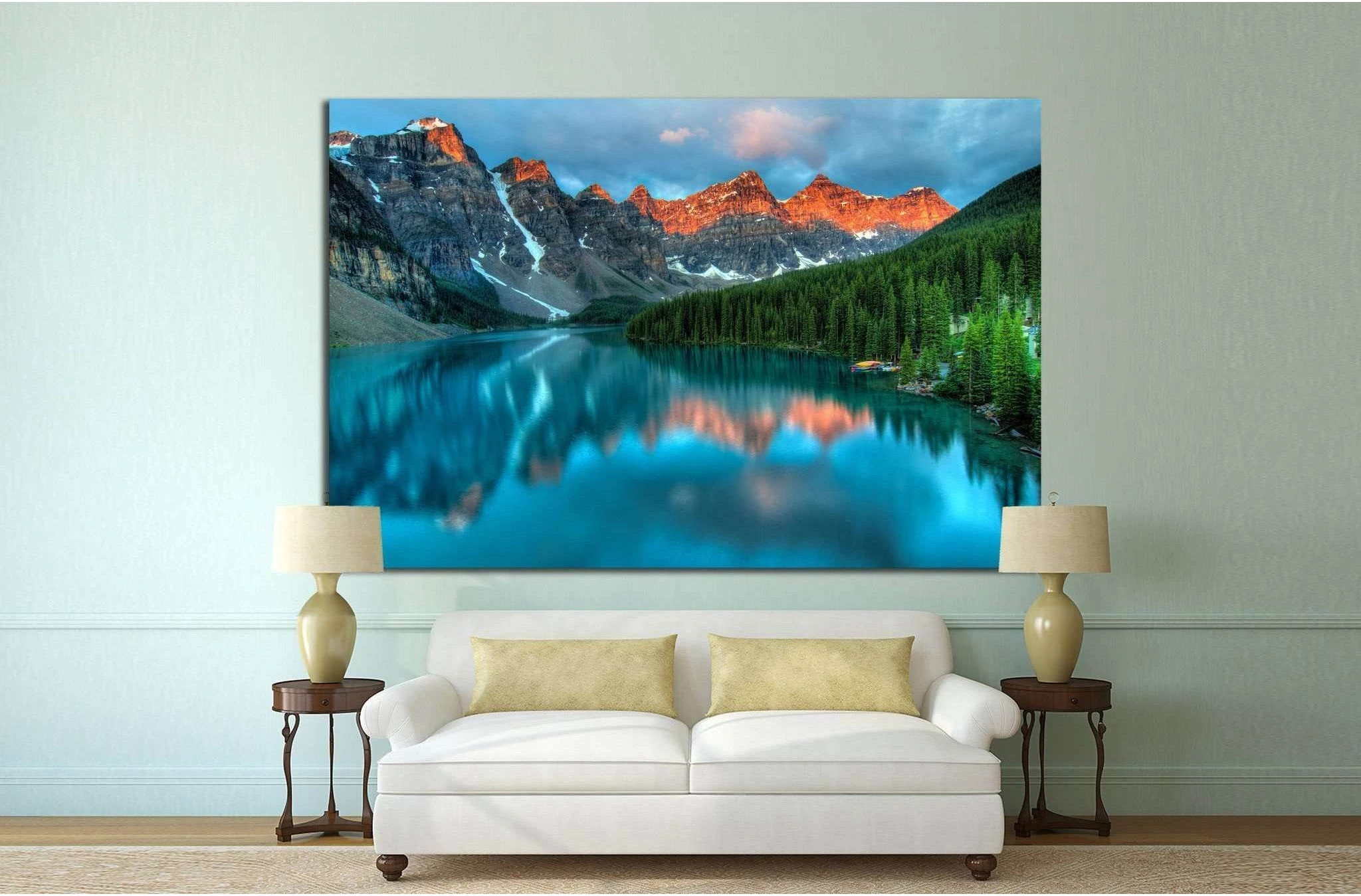 Moraine lake in Banff National park №749 Ready to Hang Canvas Print - Zellart Canvas Prints ALL_Products, s-749